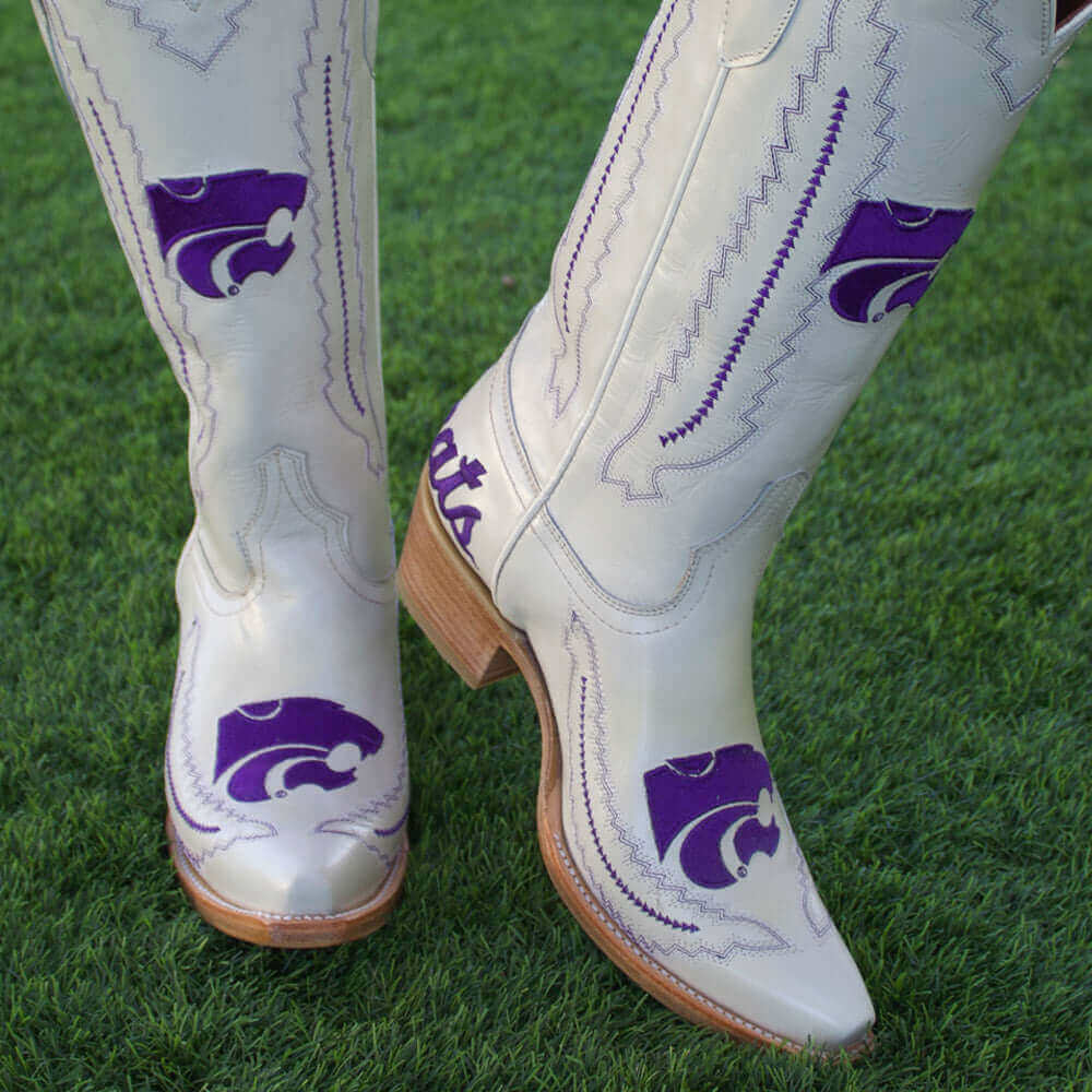 Women's K-state Bone Cowgirl Boots Naomi by Vaccari University
