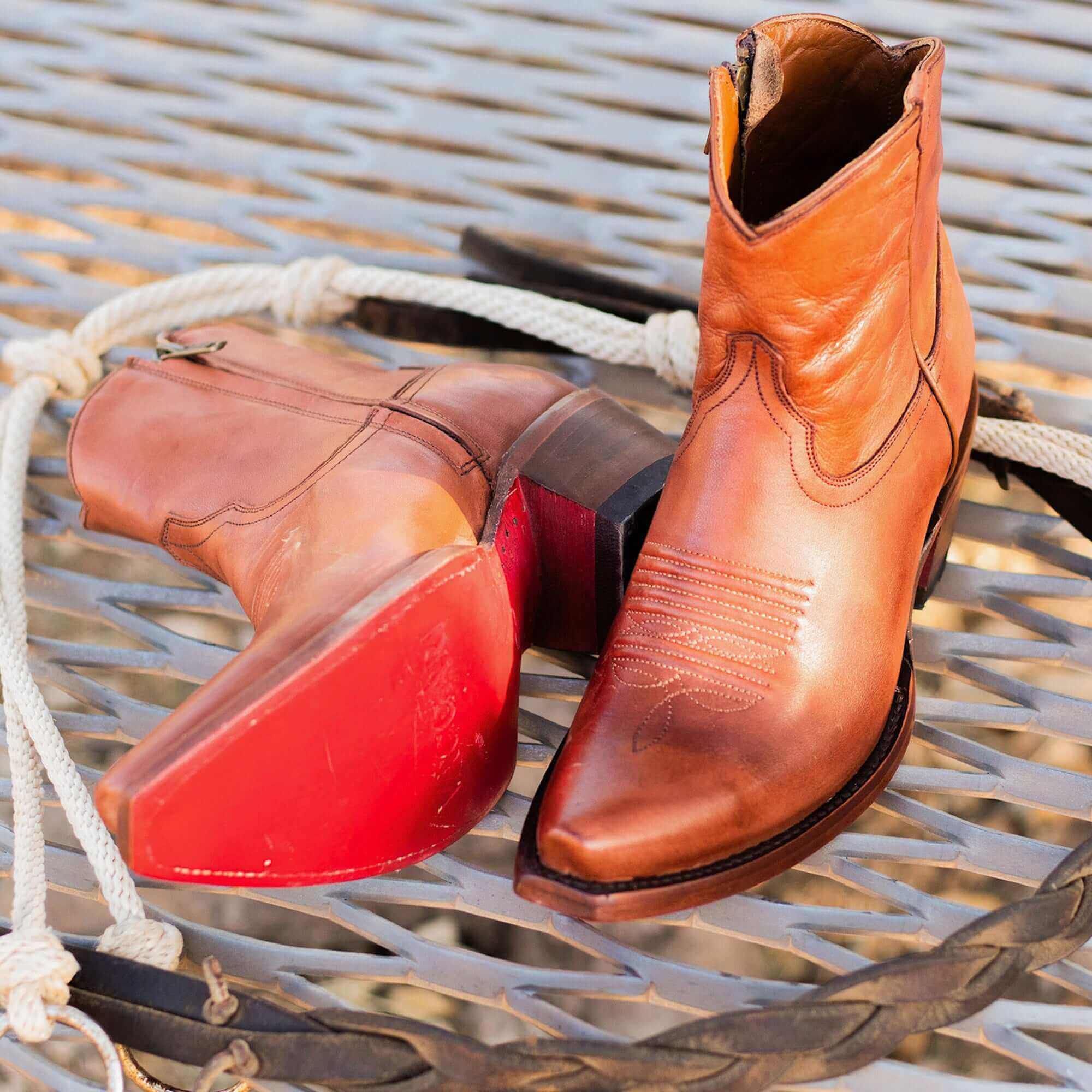 Women's Vaccari Almond Red Bottom Booties