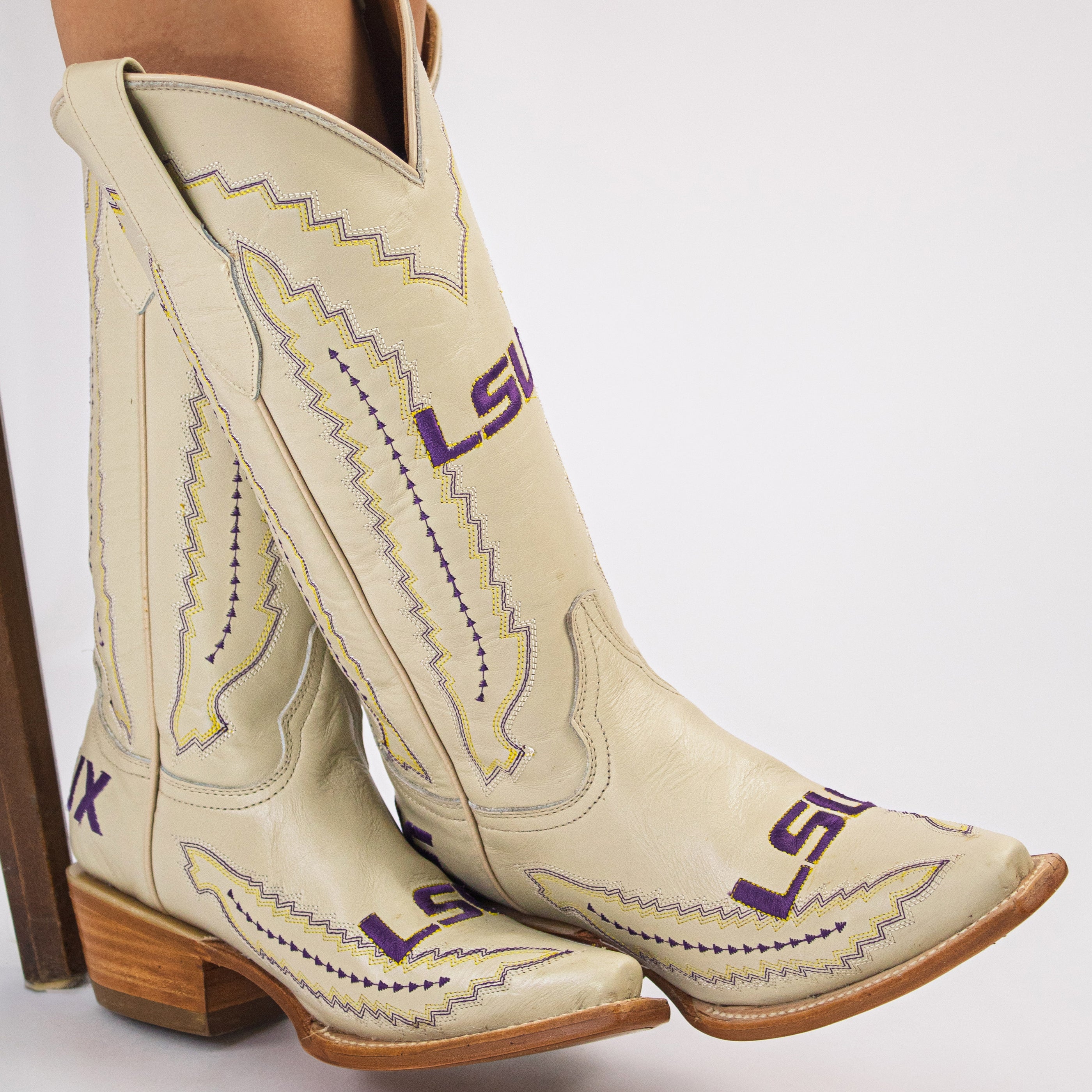 Women's Louisiana State University Bone Cowgirl Boots Naomi by Vaccari University