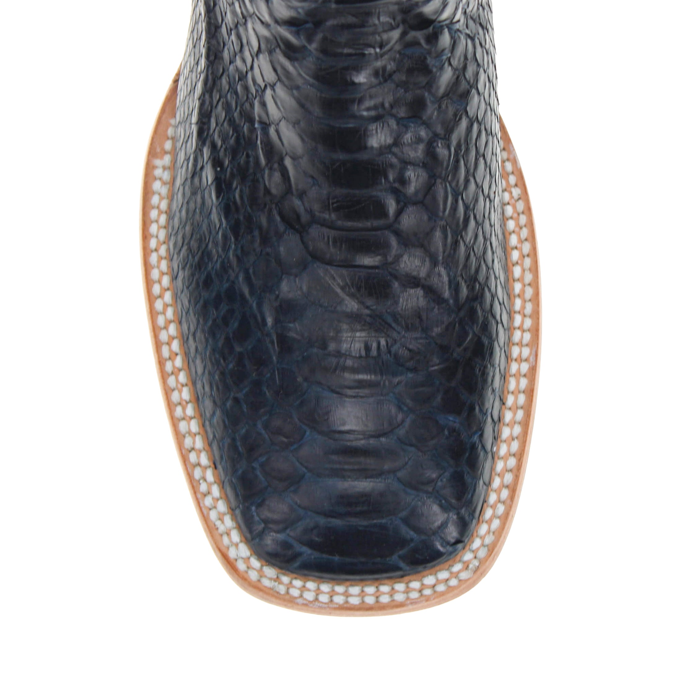 Men's Navy Blue Python BS Toe Cowboy Boots by Vaccari