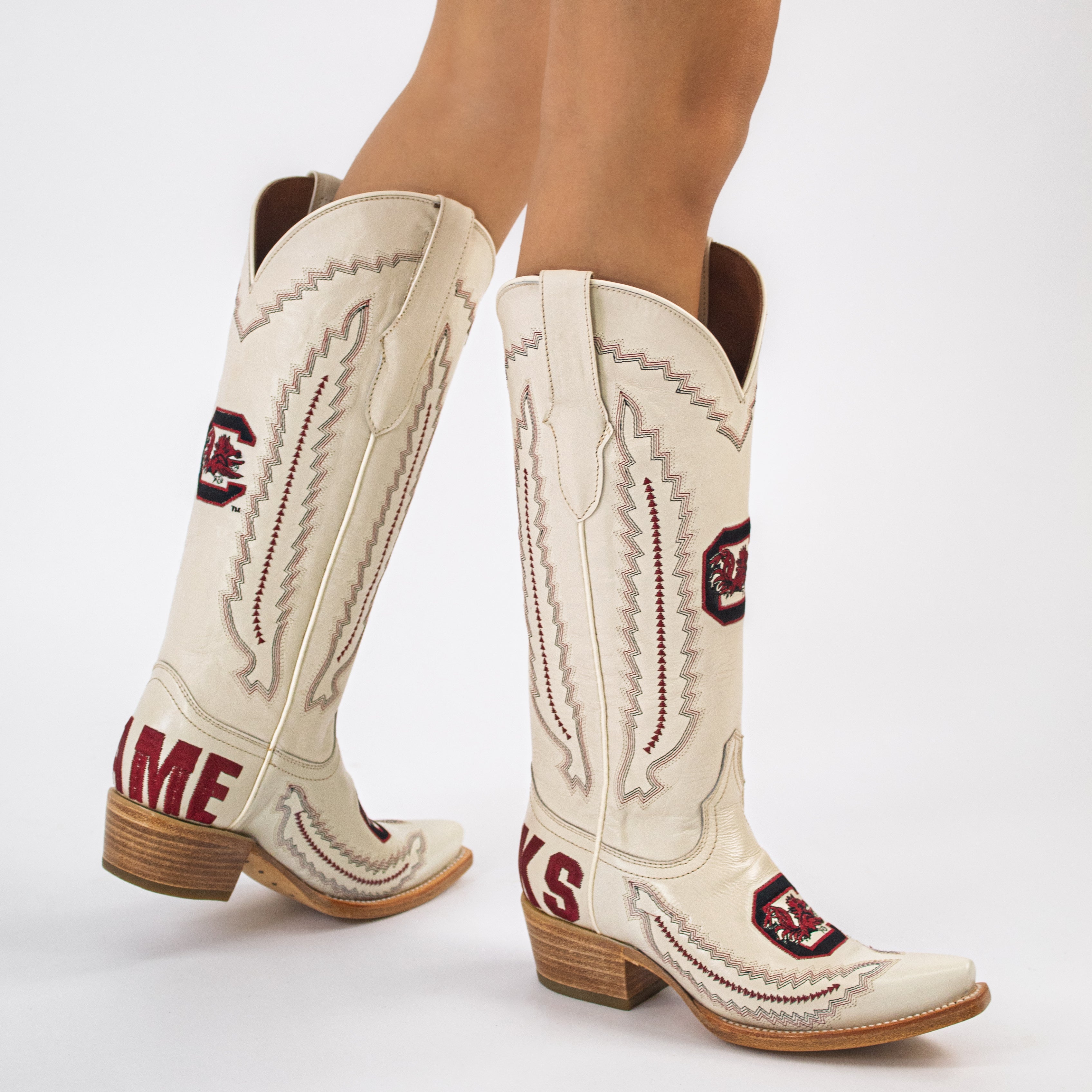 Women's University of South Carolina Bone Cowgirl Boots Naomi by Vaccari University