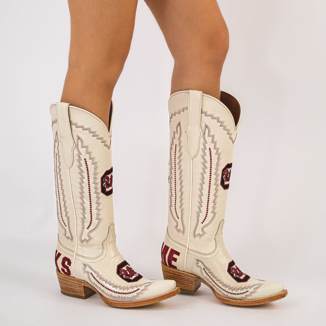 Women's University of South Carolina Bone Cowgirl Boots Naomi by Vaccari University