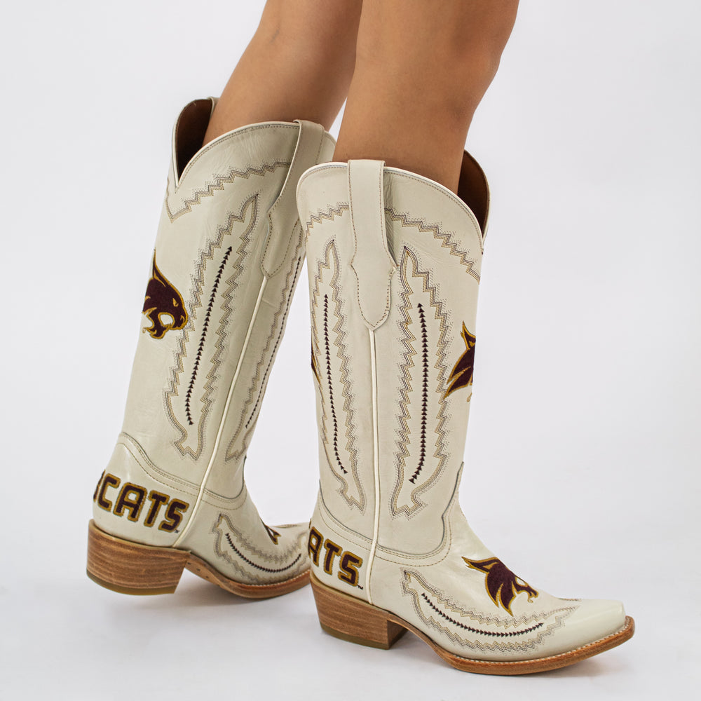 Women's Texas State University Bone Cowgirl Boots Naomi by Vaccari University