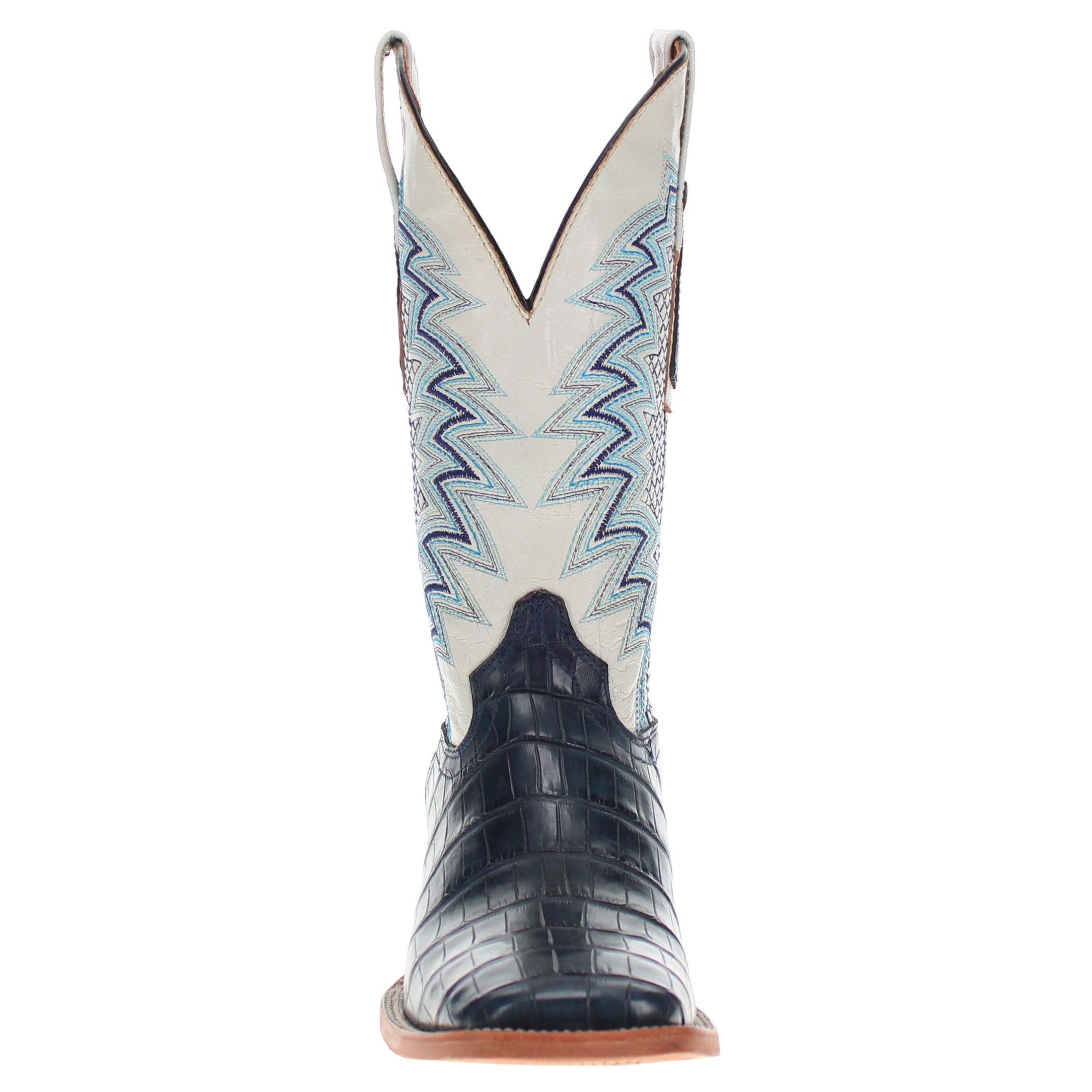 Men's Navy Blue American Alligator Tail BS Toe Cowboy Boots by Vaccari