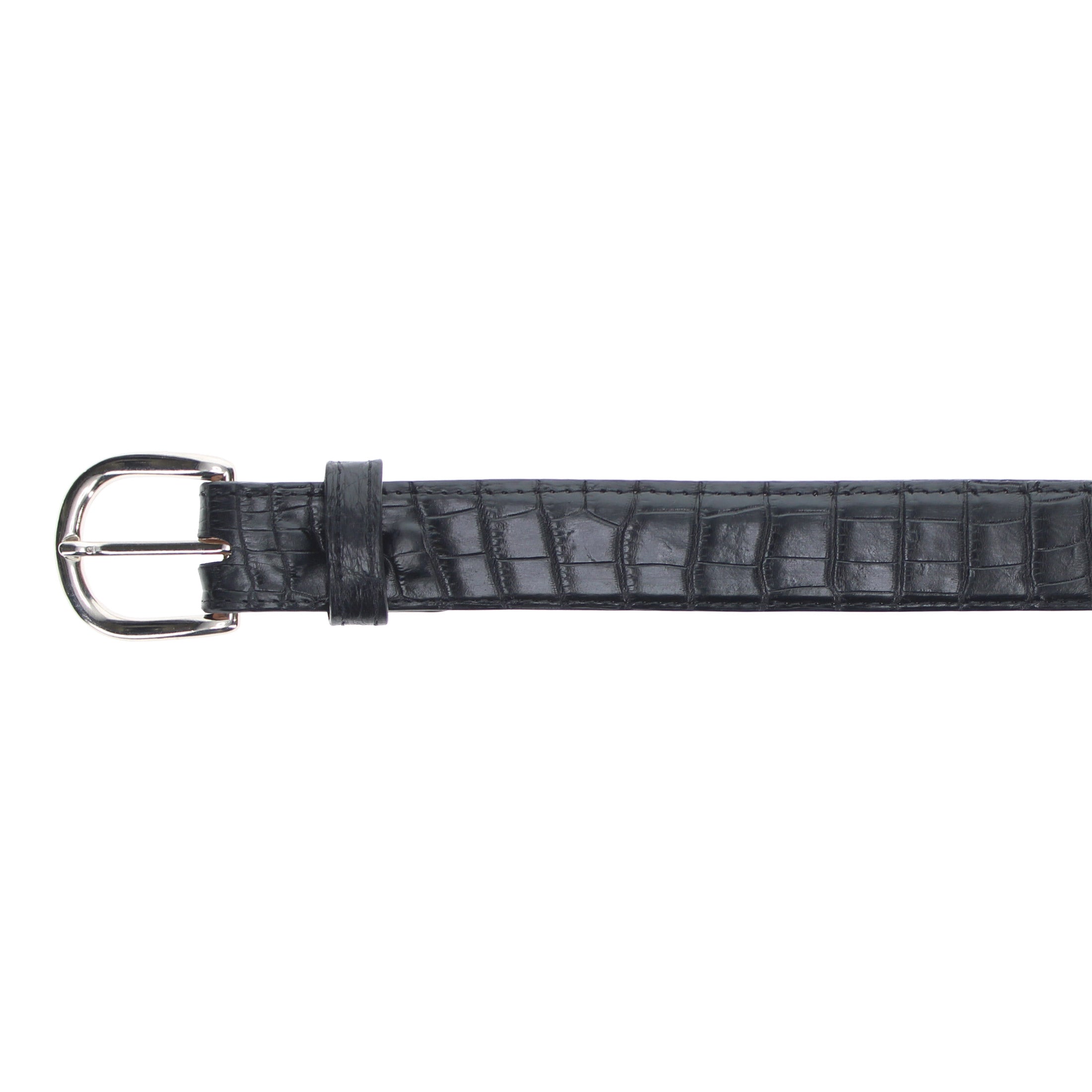 Black Alligator Belly Belt by Vaccari Core