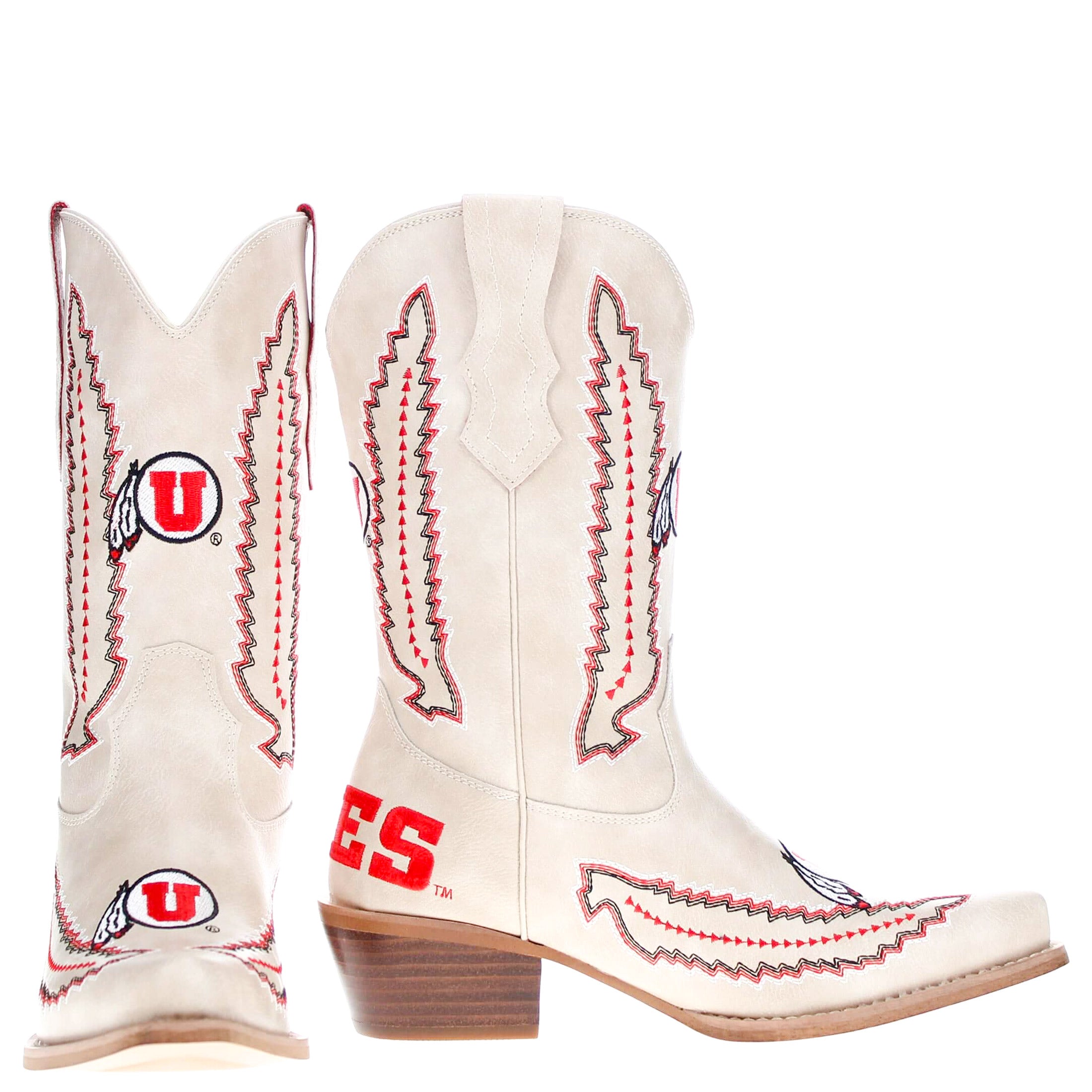 Women's University of Utah Bone Cowgirl Boot Mimi by V by Vaccari