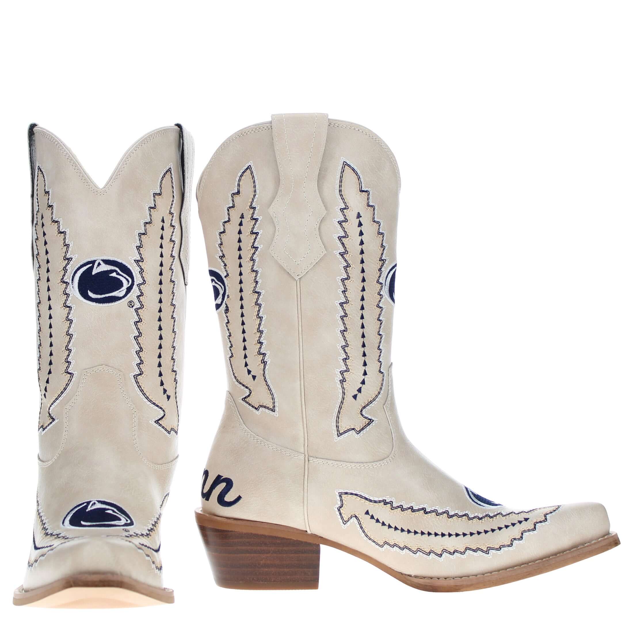 Women's Penn State University Bone Cowgirl Boot Mimi by V by Vaccari
