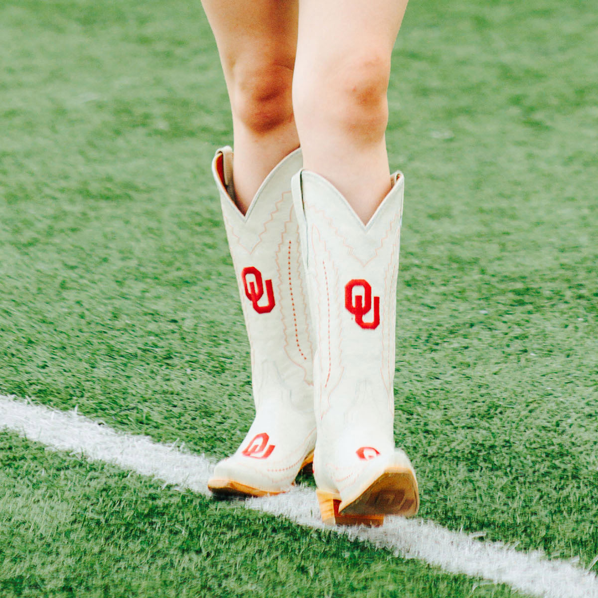 Women's University of Oklahoma Bone Cowgirl Boots Naomi by Vaccari University