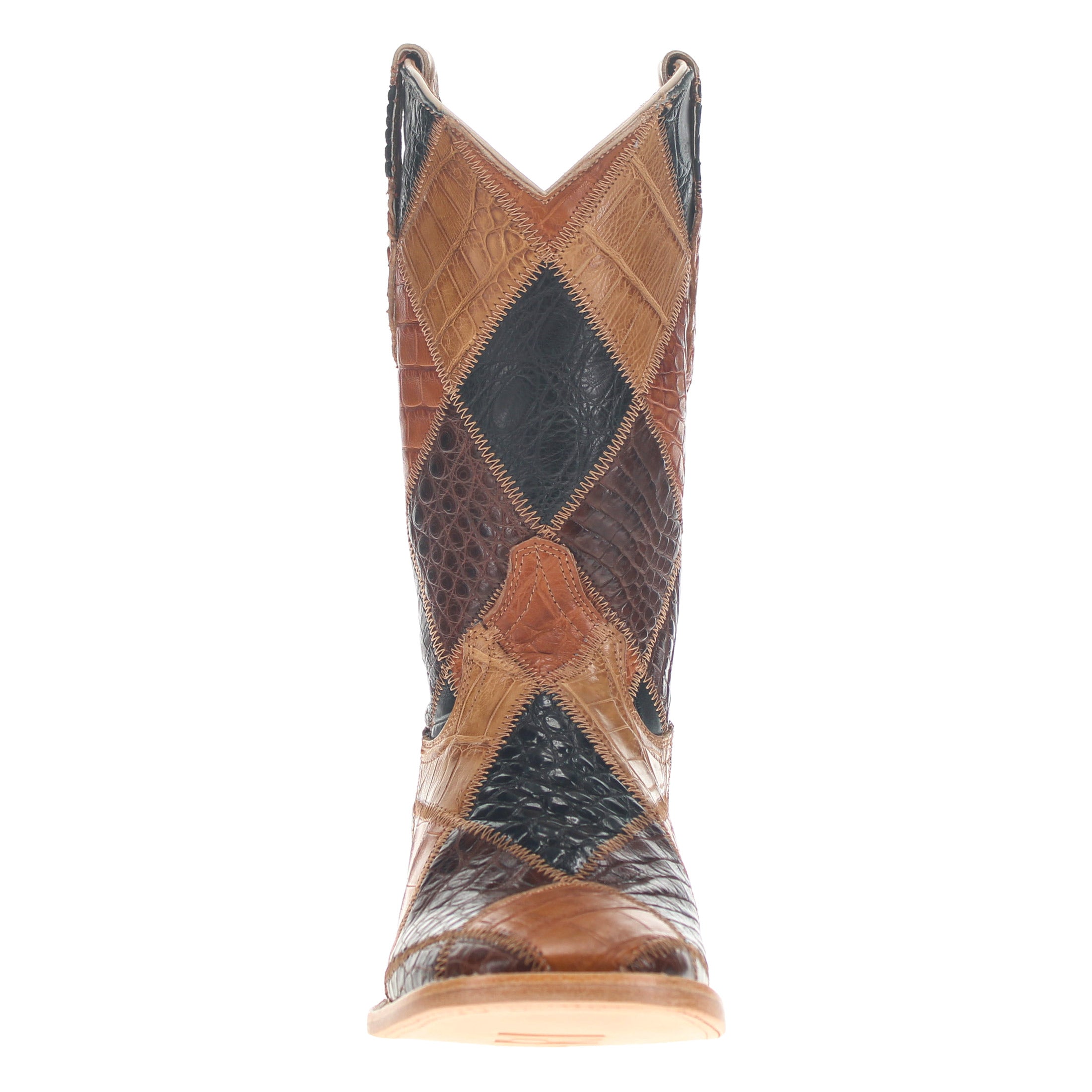 Men's Multi Patch Alligator belly Cowboy Boots Patton by Vaccari Core