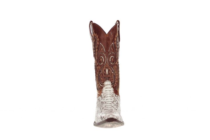 Women's Natural Python Snip Toe Western Boot by Vaccari