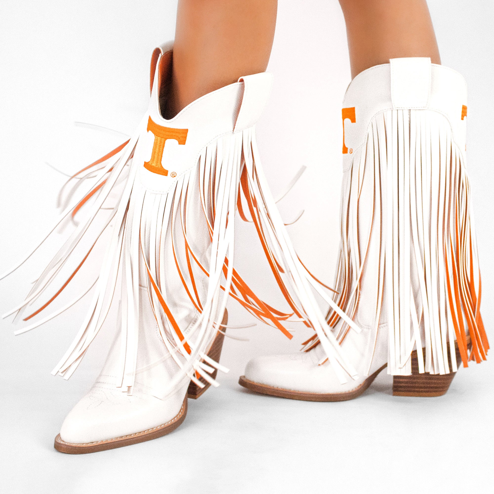 University of Tennessee Kacey White Fringe Boot By V By Vaccari