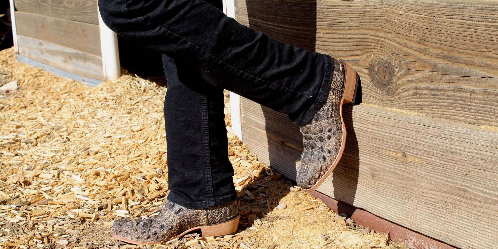 Nen's Natural American Alligator Cowboy Boots Ryder by Vaccari Core