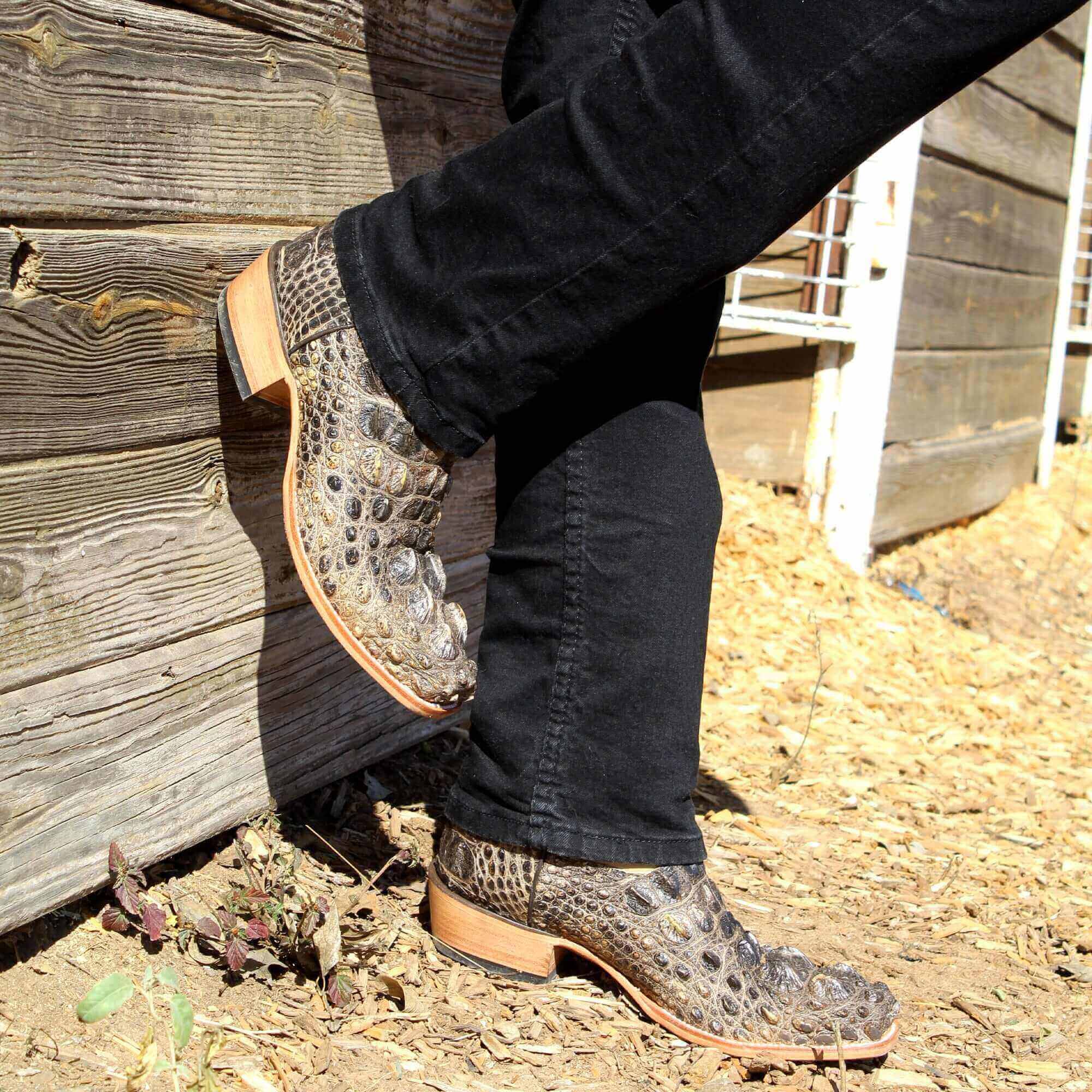 Men's Natural American Alligator Cowboy Boots Ryder by Vaccari Core