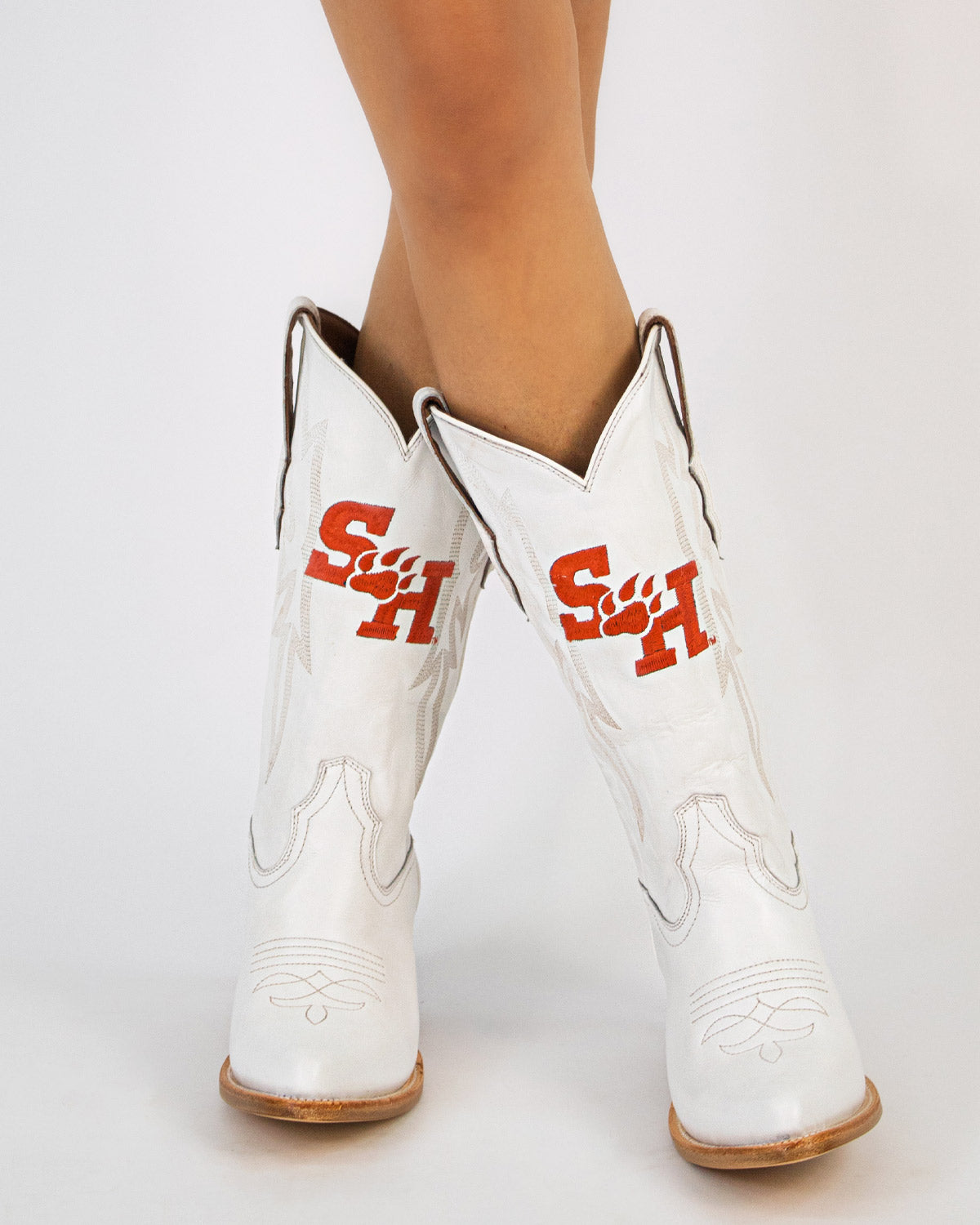 Women's Sam Houston State University White Cowgirl Boots Leighton by Vaccari University