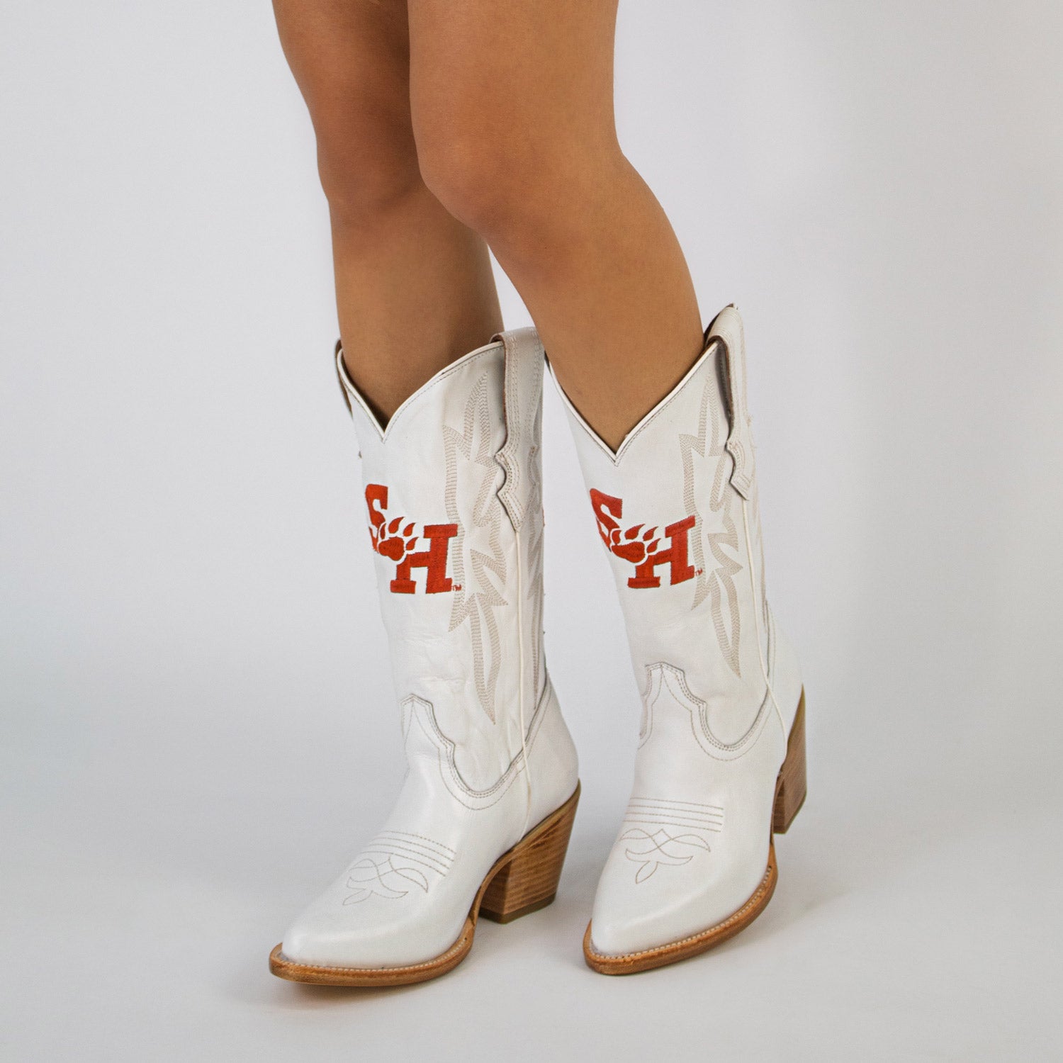 Women's Sam Houston State University White Cowgirl Boots Leighton by Vaccari University