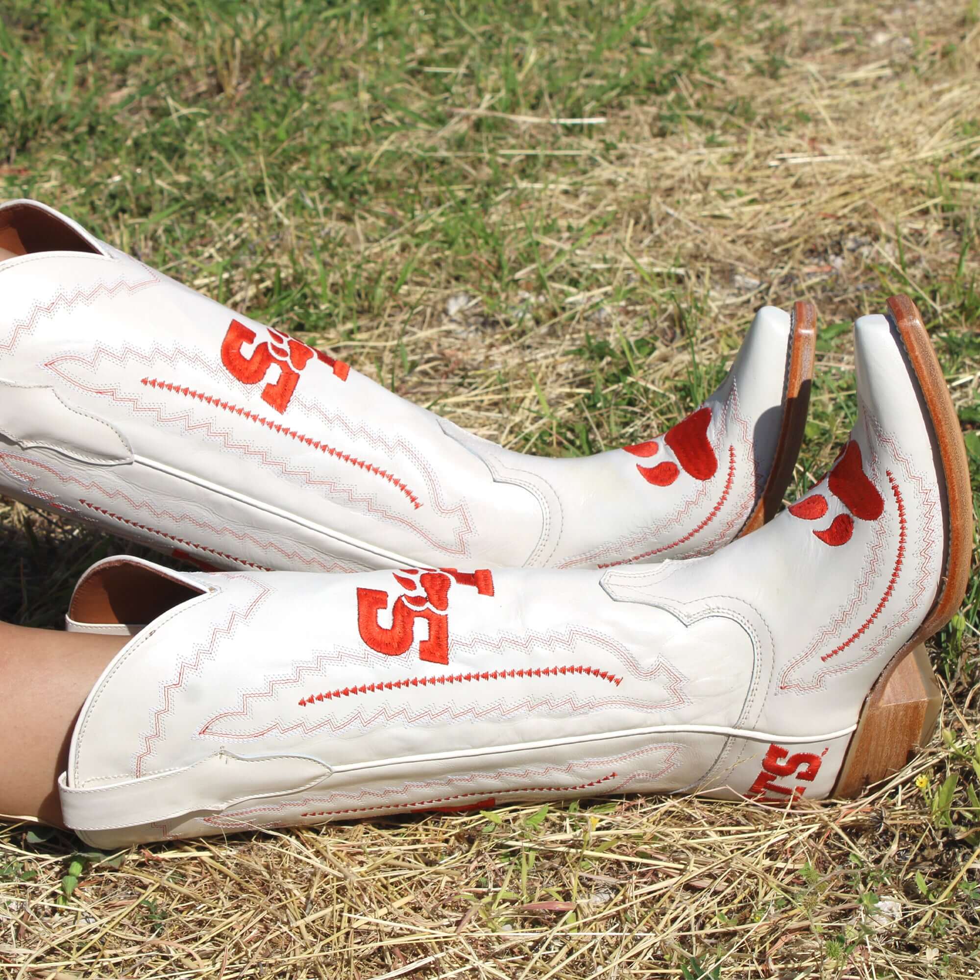 Women's Sam Houston State University Bone Snip Toe Cowgirl Boots Naomi by Vaccari