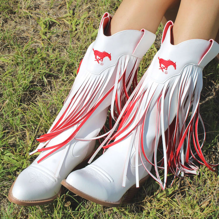 Southern Methodist University Kacey Fringe Boot by V By Vaccari