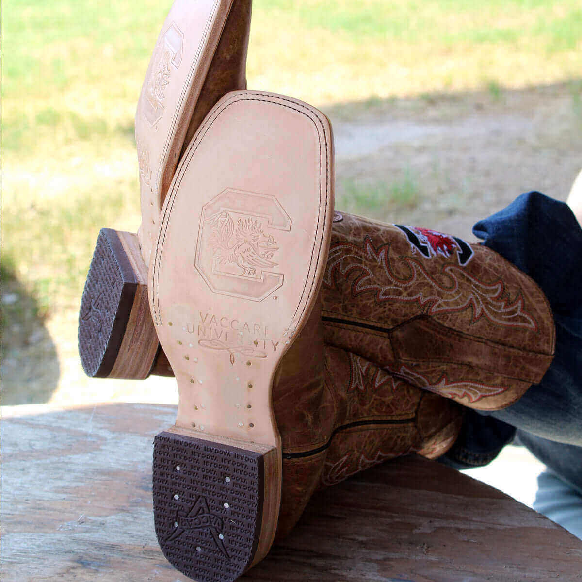 Men's University of South Carolina Tan Cowboy Boots Luke by Vaccari University