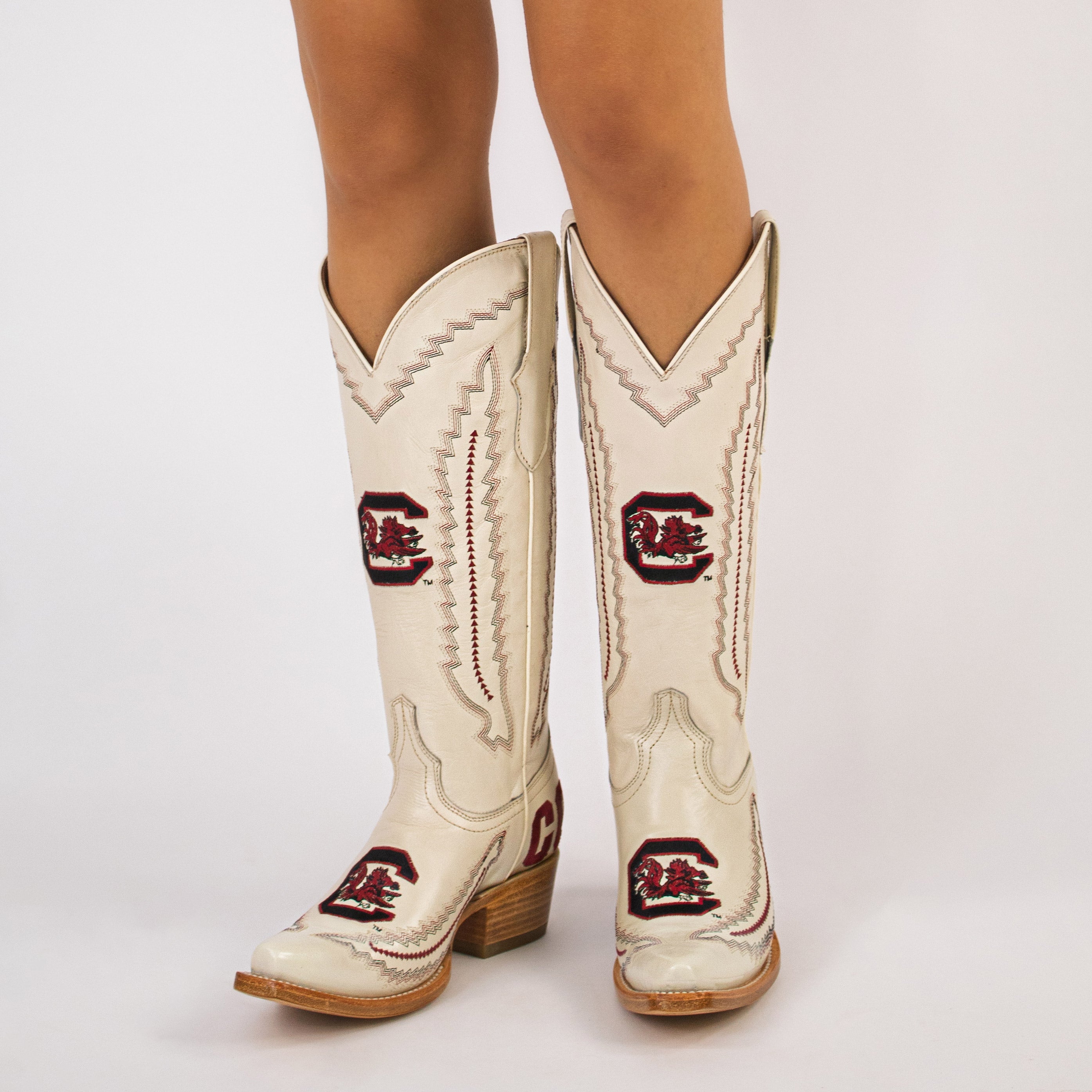 Women's University of South Carolina Bone Cowgirl Boots Naomi by Vaccari University