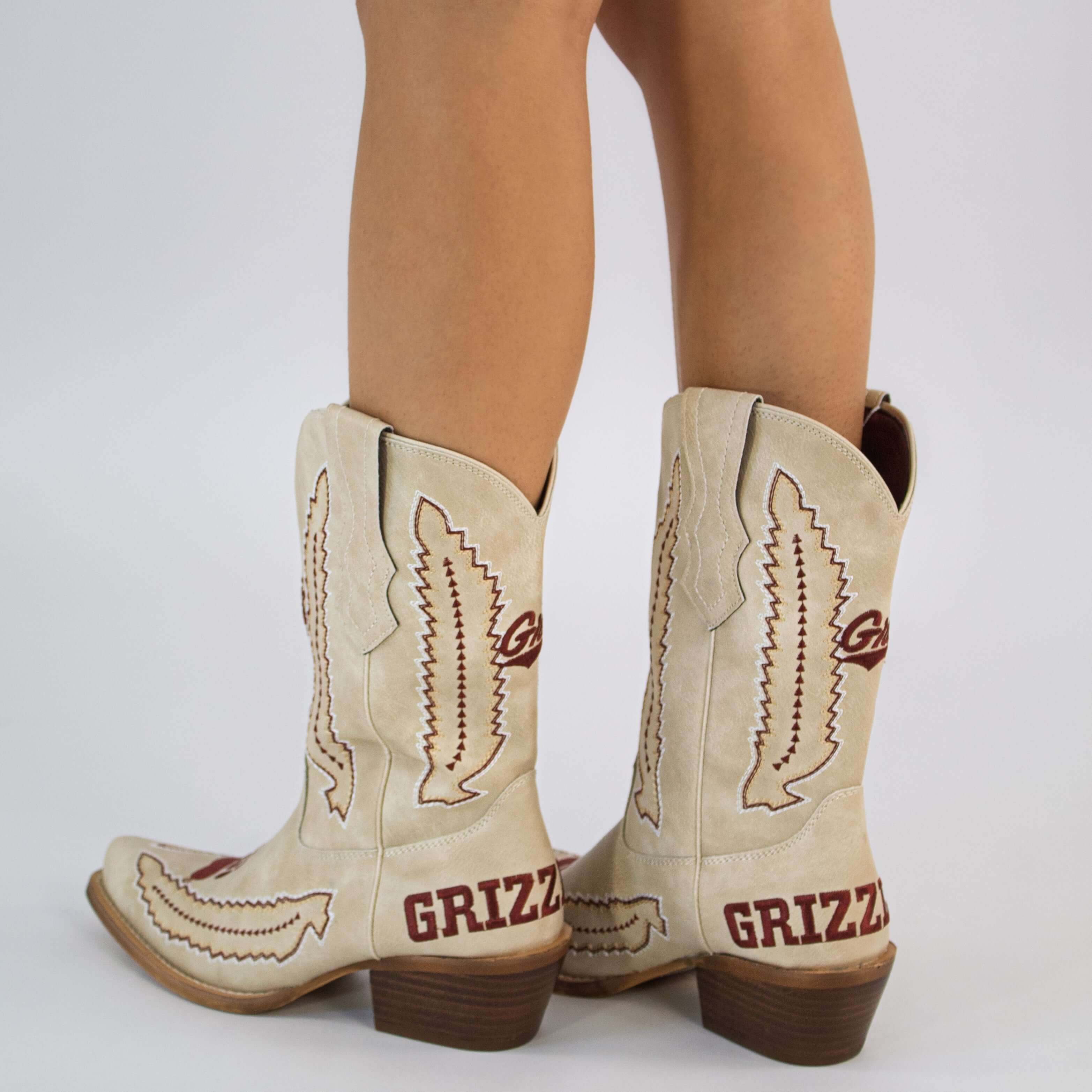 Women's University of Montana Bone Cowgirl Boot Mimi by V by Vaccari