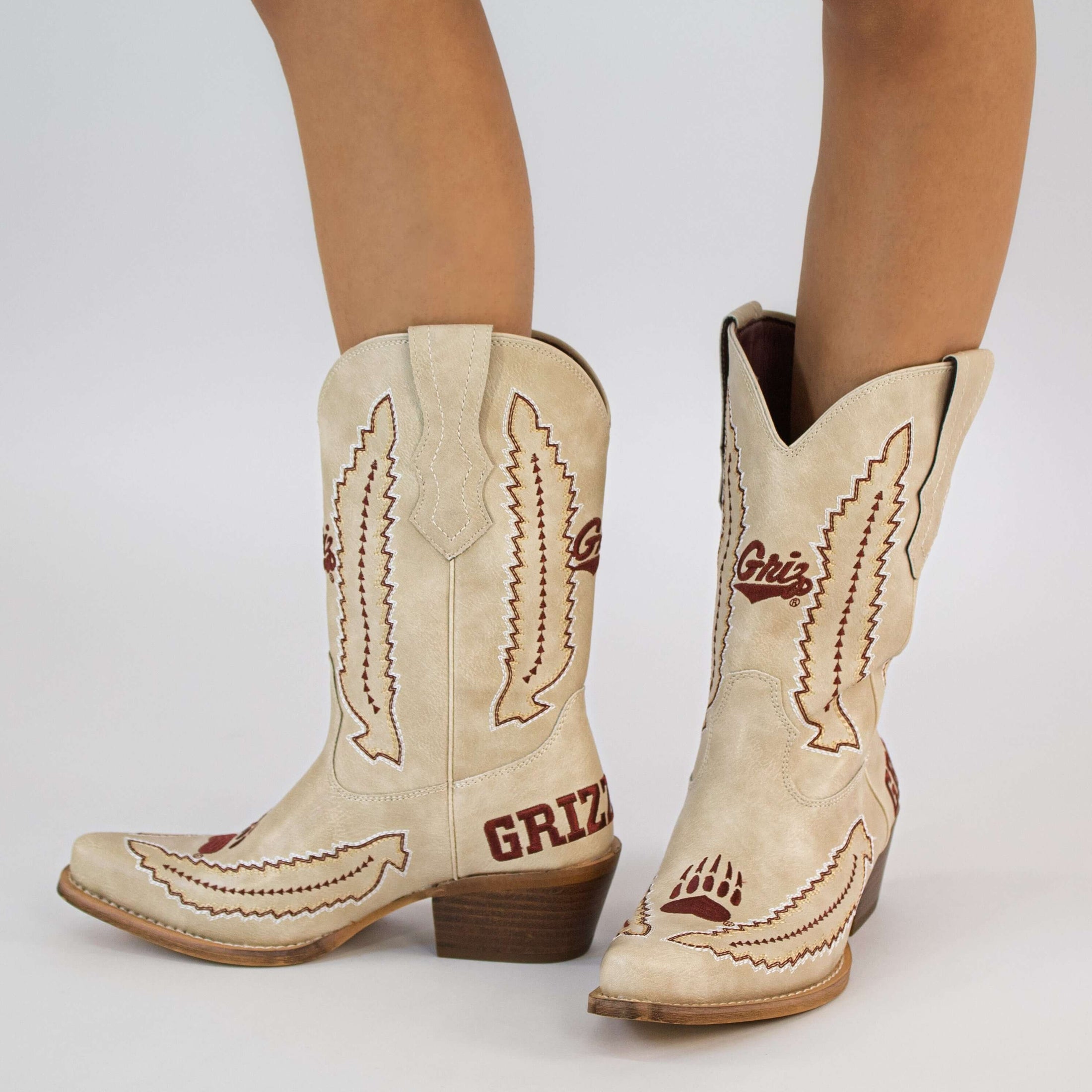 Women's University of Montana Bone Cowgirl Boot Mimi by V by Vaccari