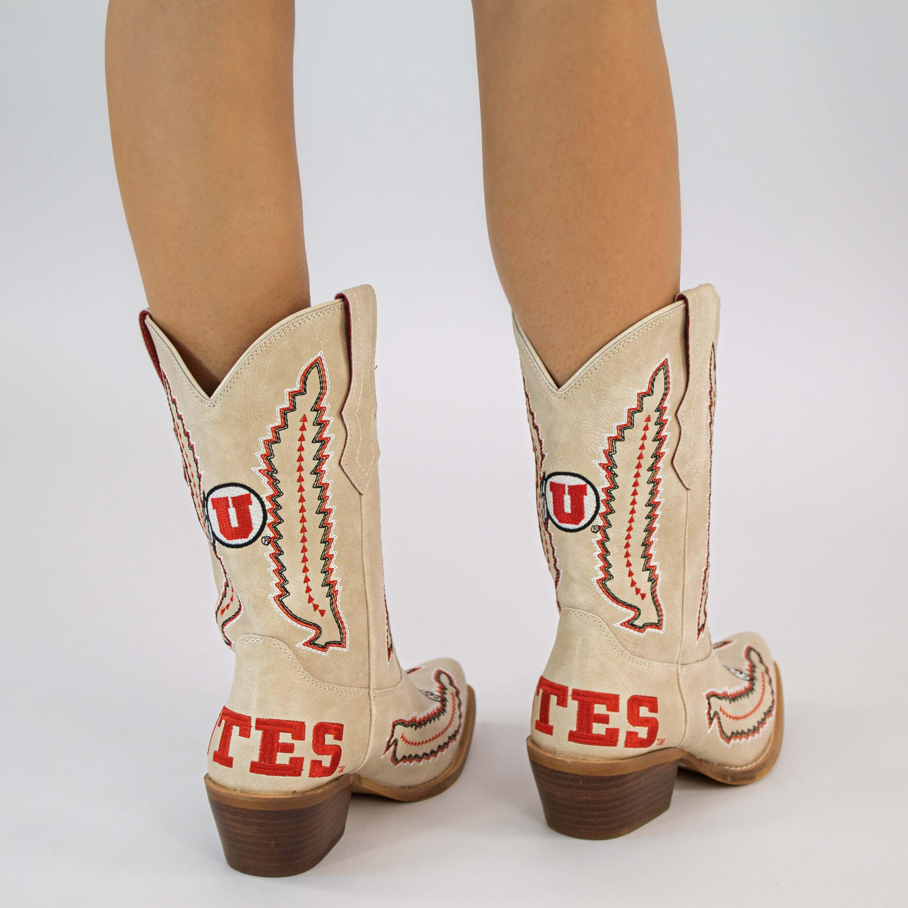 Women's University of Utah Bone Cowgirl Boot Mimi by V by Vaccari