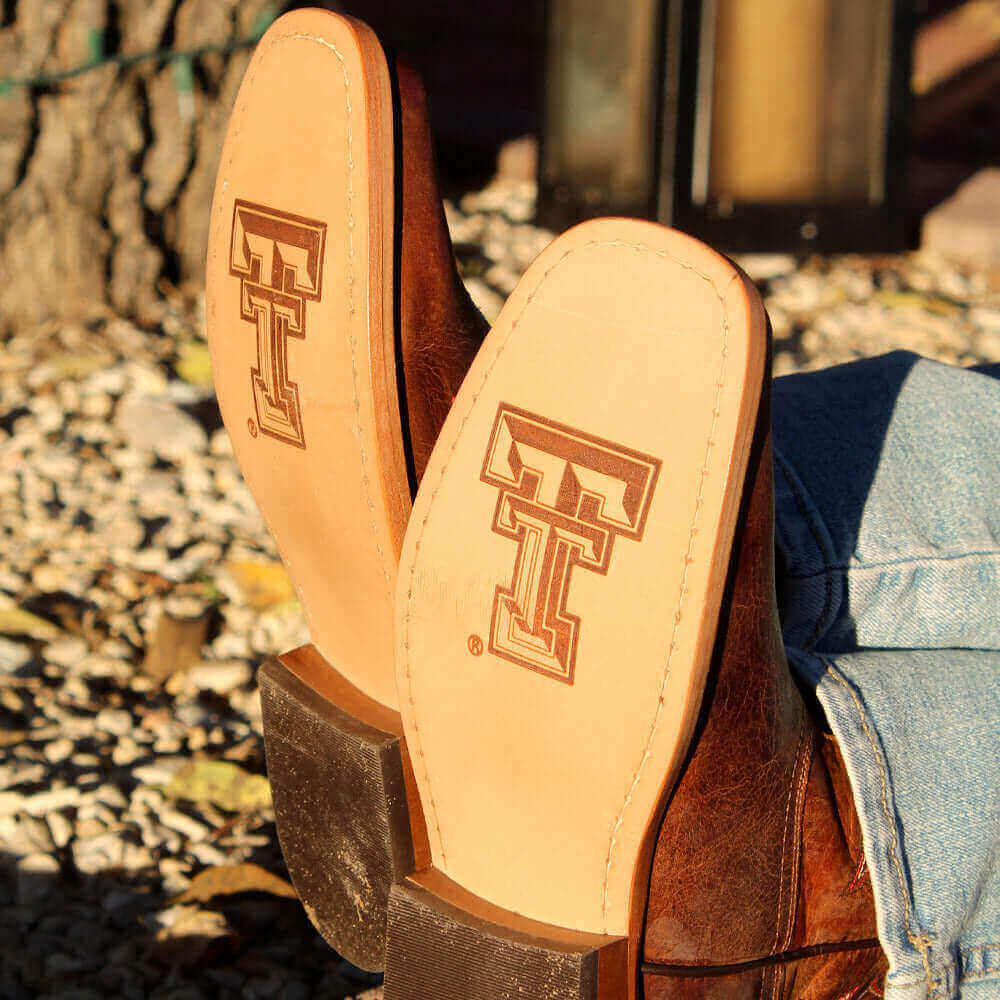 Kid's Texas Tech Brown Cowboy Boots by Vaccari University