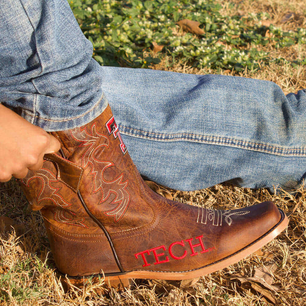Kid's Texas Tech Brown Cowboy Boots by Vaccari University