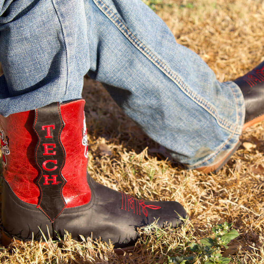 Kid's Texas Tech Red and Black Cowboy Boots by Vaccari University