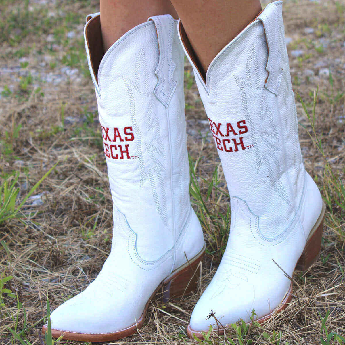 Women's Texas Tech White Cowgirl Boots Leighton by Vaccari University