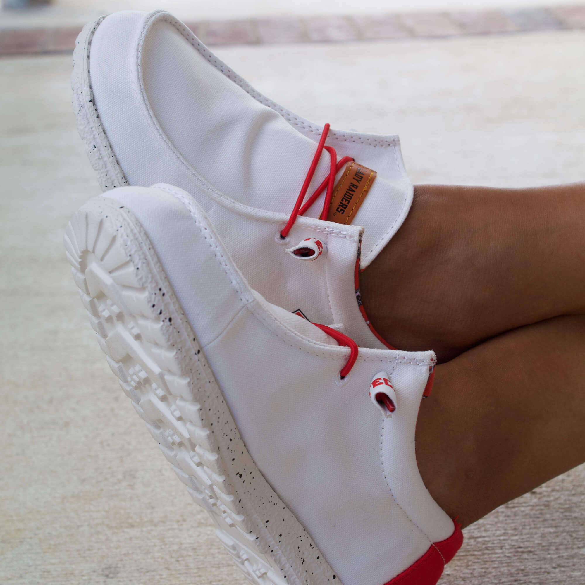 Women's Texas Tech University Off White Canvas Shoes by Vaccari