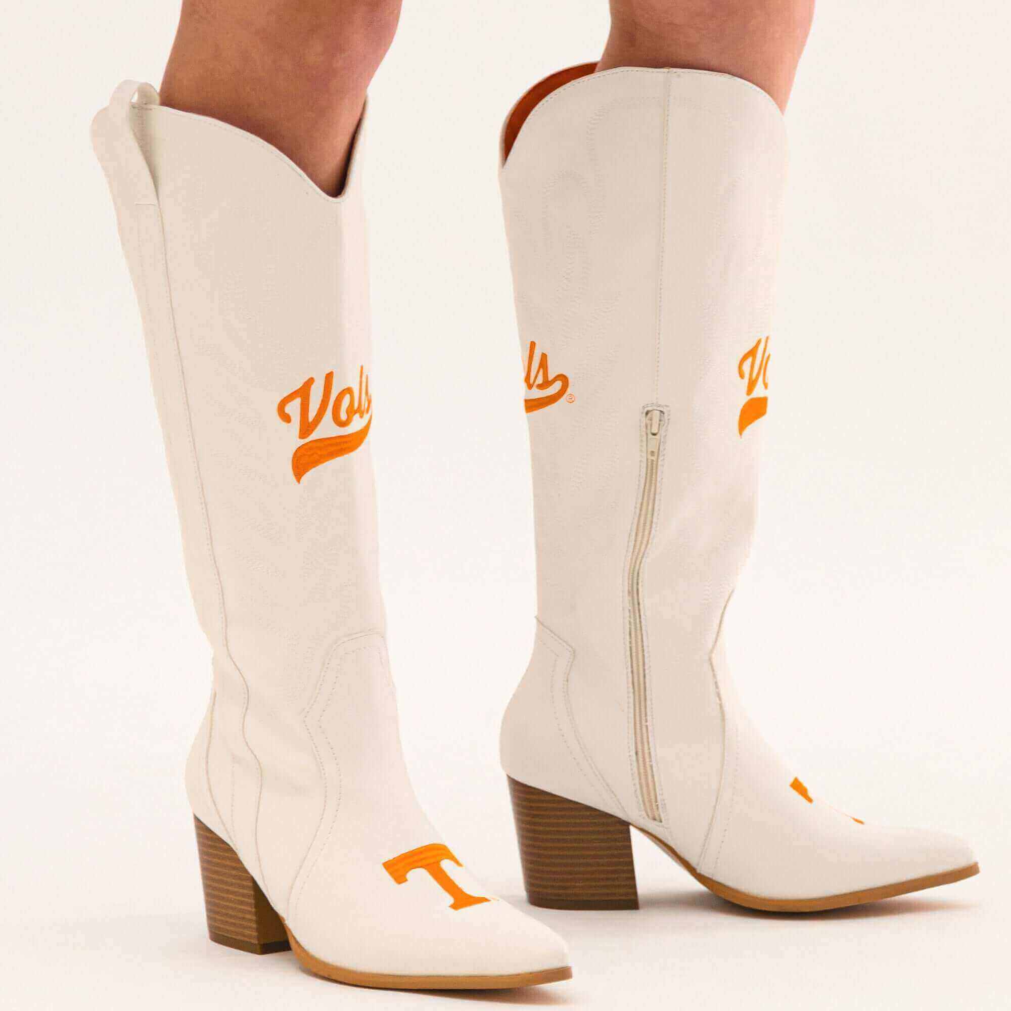 Women's University of Tennessee Tall White Cowgirl Boots Blair V by Vaccari