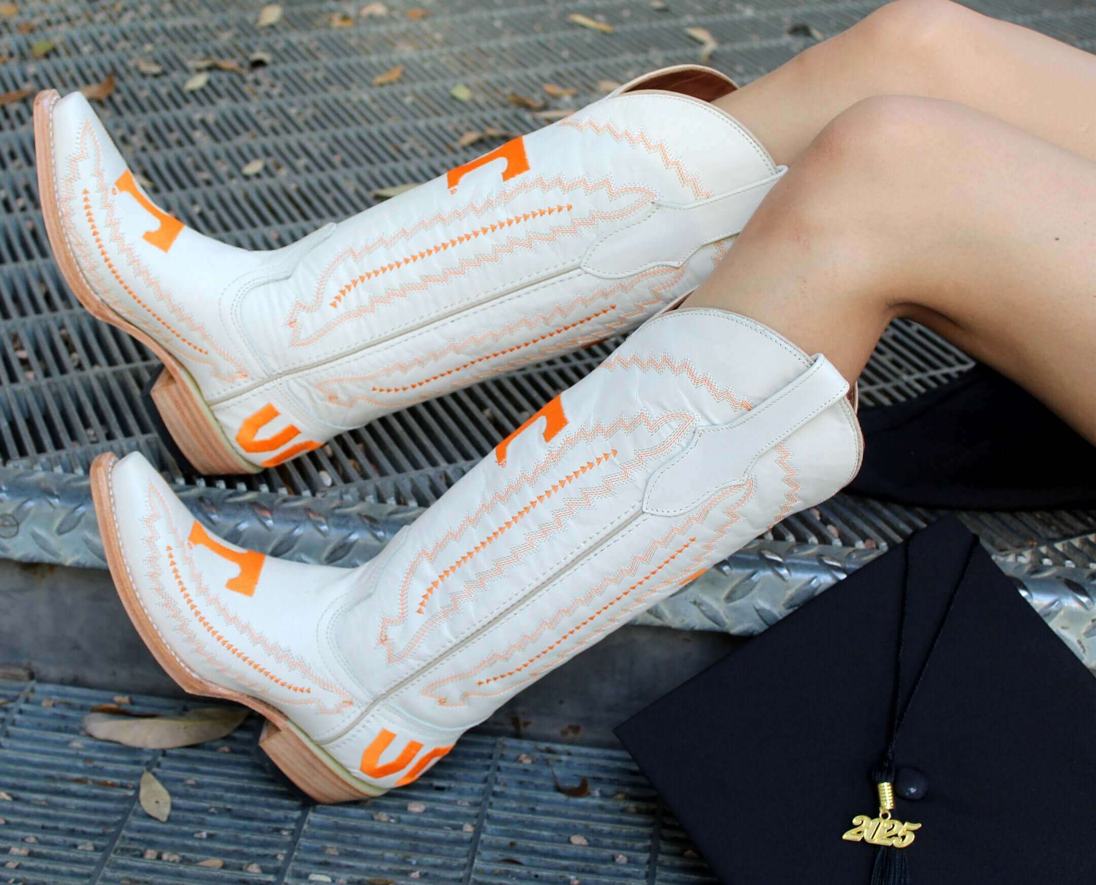 Women's University of Tennessee Bone Cowgirl Boots Naomi by Vaccari University