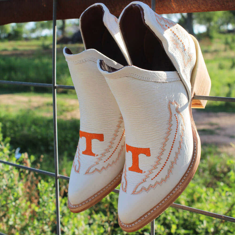 Women's University of Tennessee White Cowgirl Booties Natlaie by Vaccari University