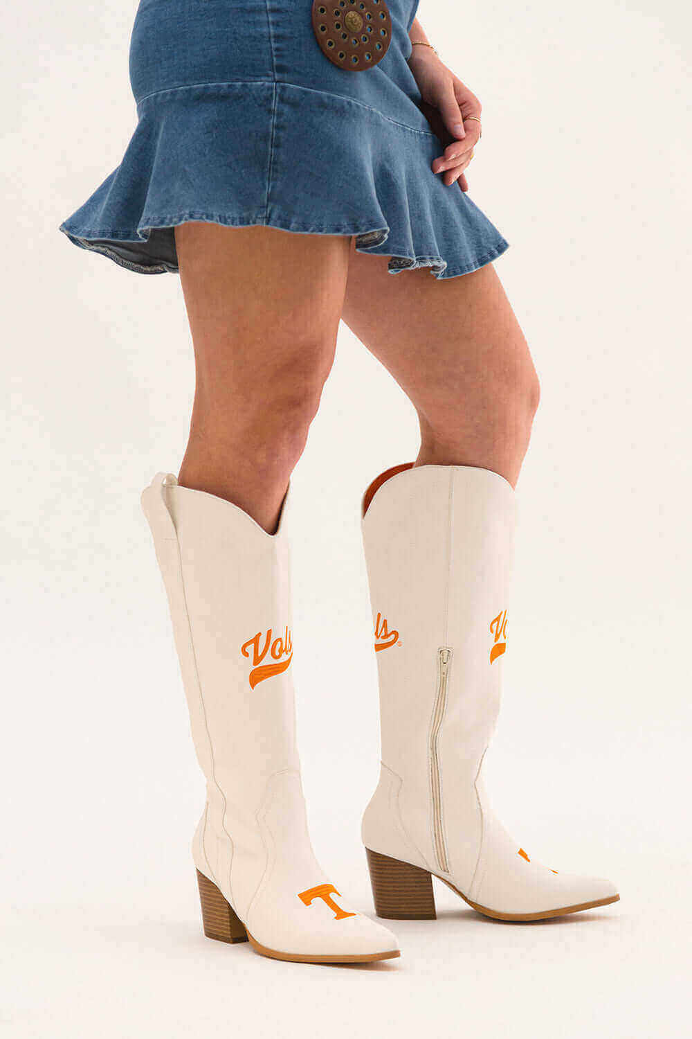 Women's University of Tennessee Tall White Cowgirl Boots Blair V by Vaccari
