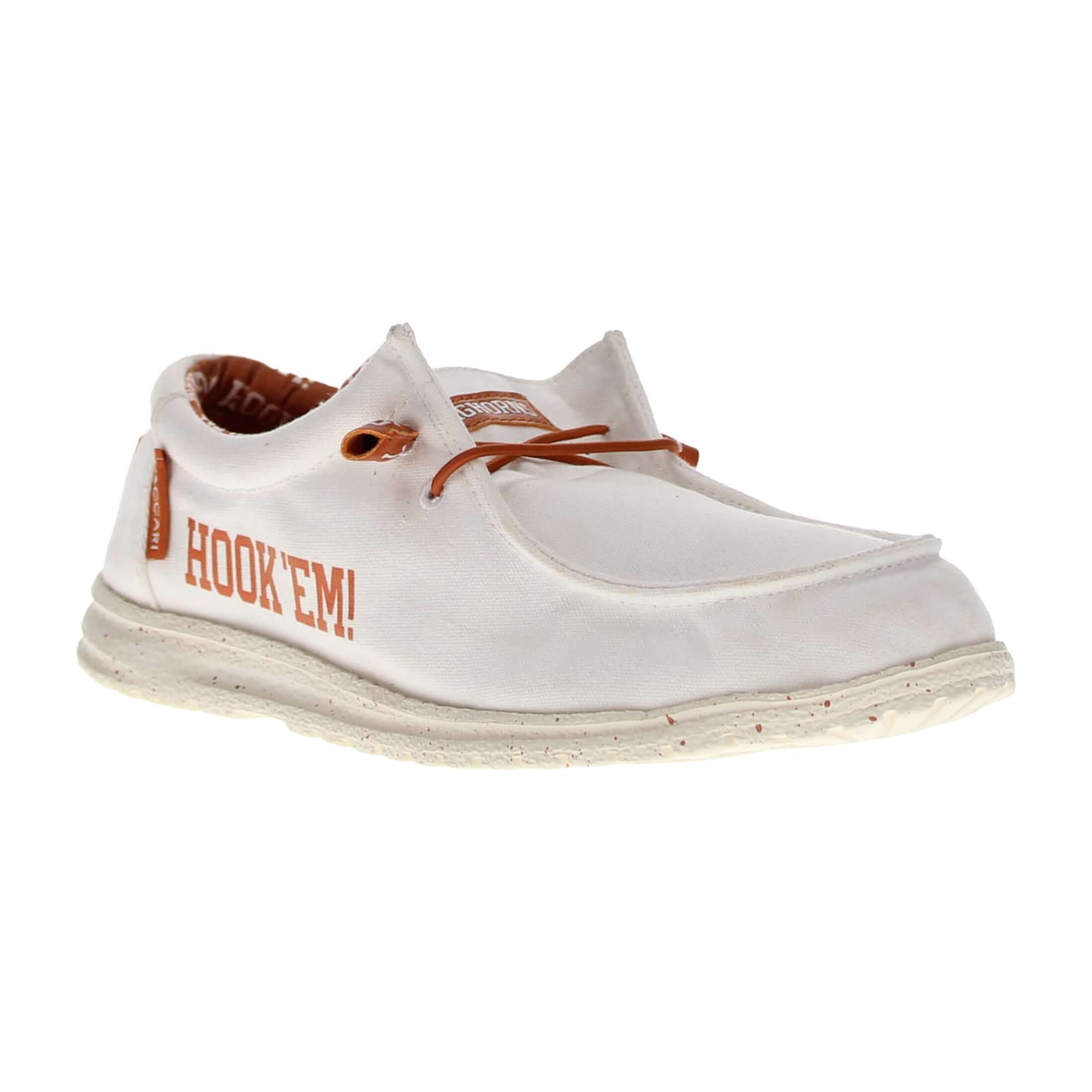Men's University of Texas Longhorns Off White Canvas Casual Shoe by Vaccari