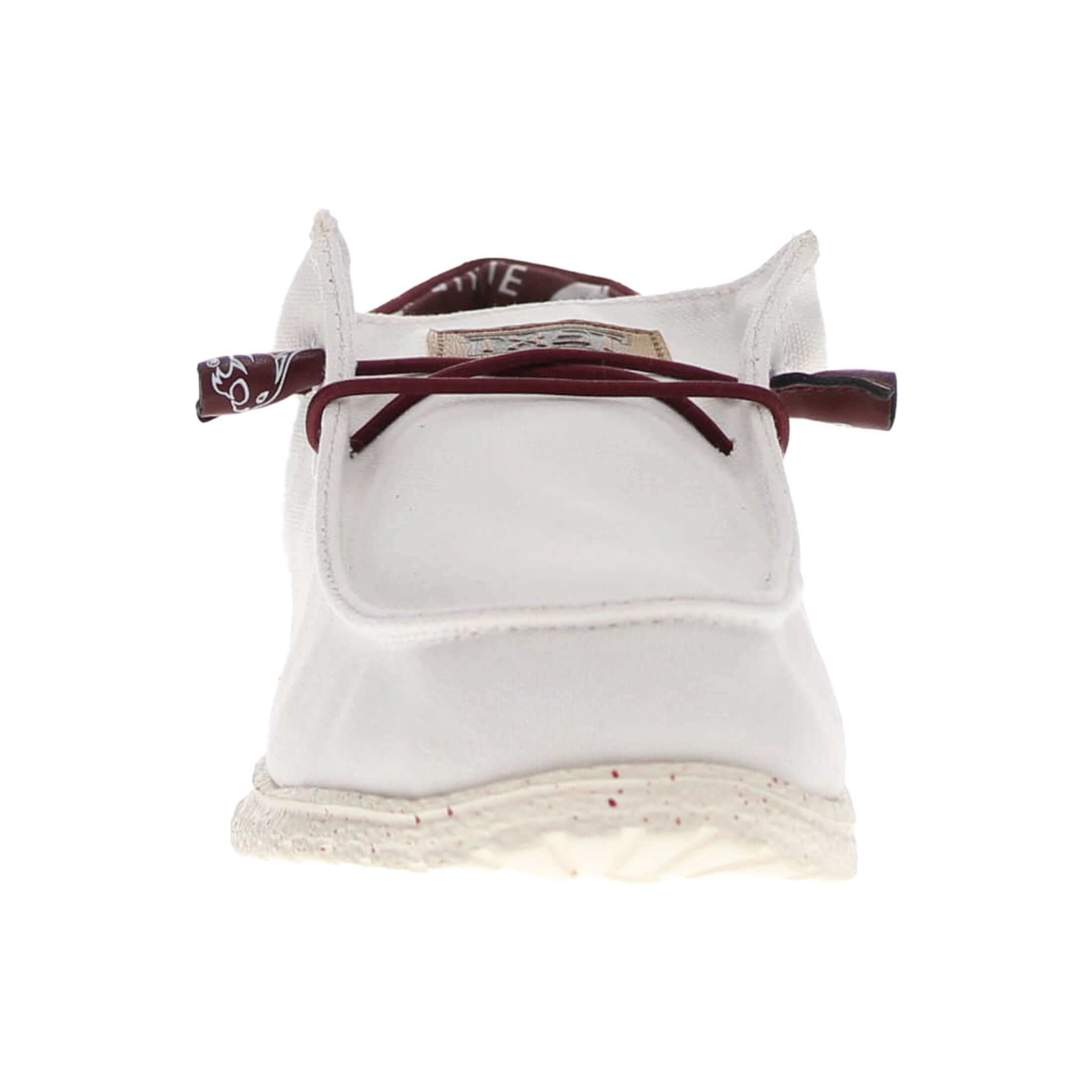 Women's Texas State University Off White and Maroon Canvas Casual Shoe by Vaccari