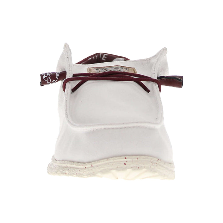 Women's Texas State University Off White and Maroon Canvas Casual Shoe by Vaccari