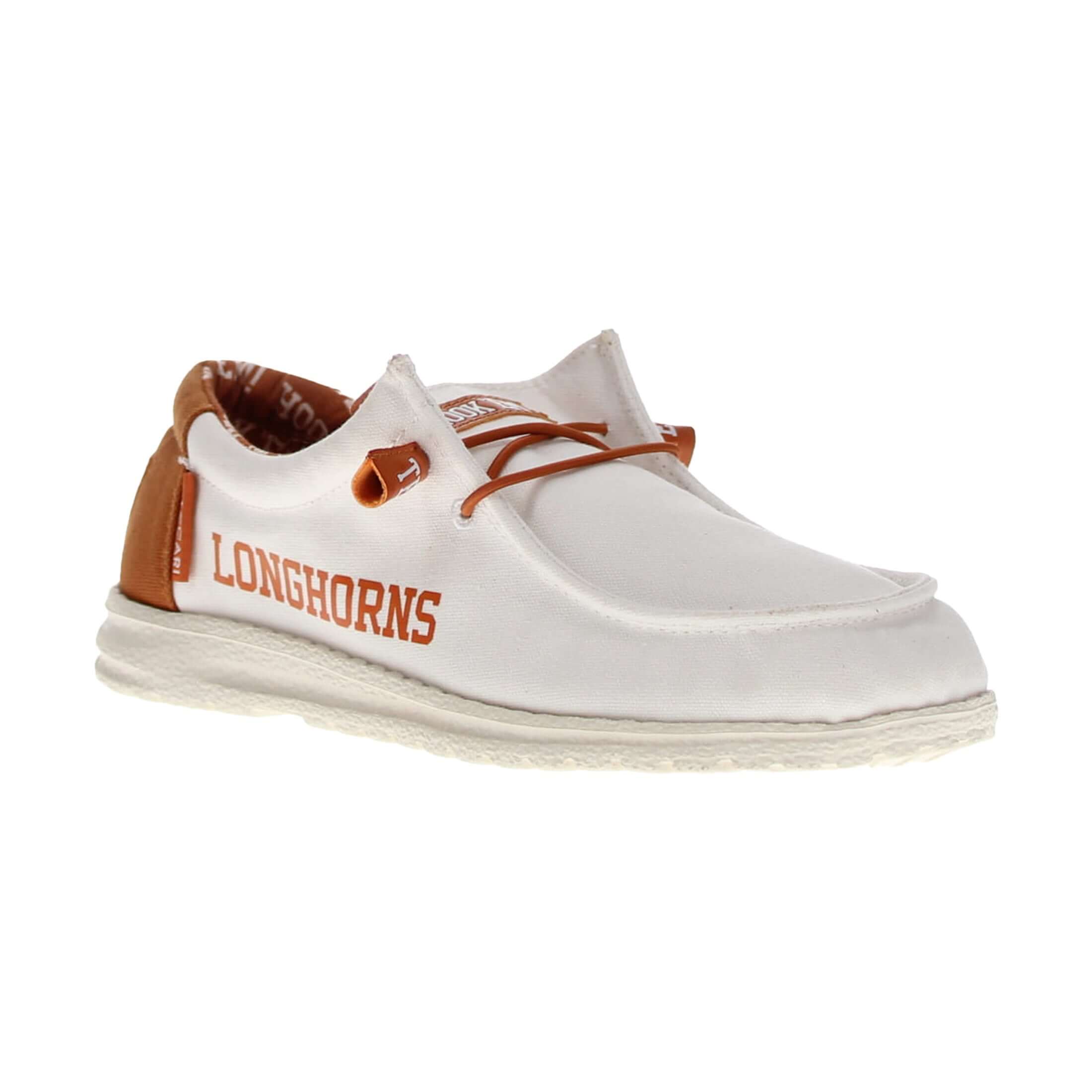 Women's University of Texas Off White and Burnt Orange Canvas Casual Shoe by Vaccari