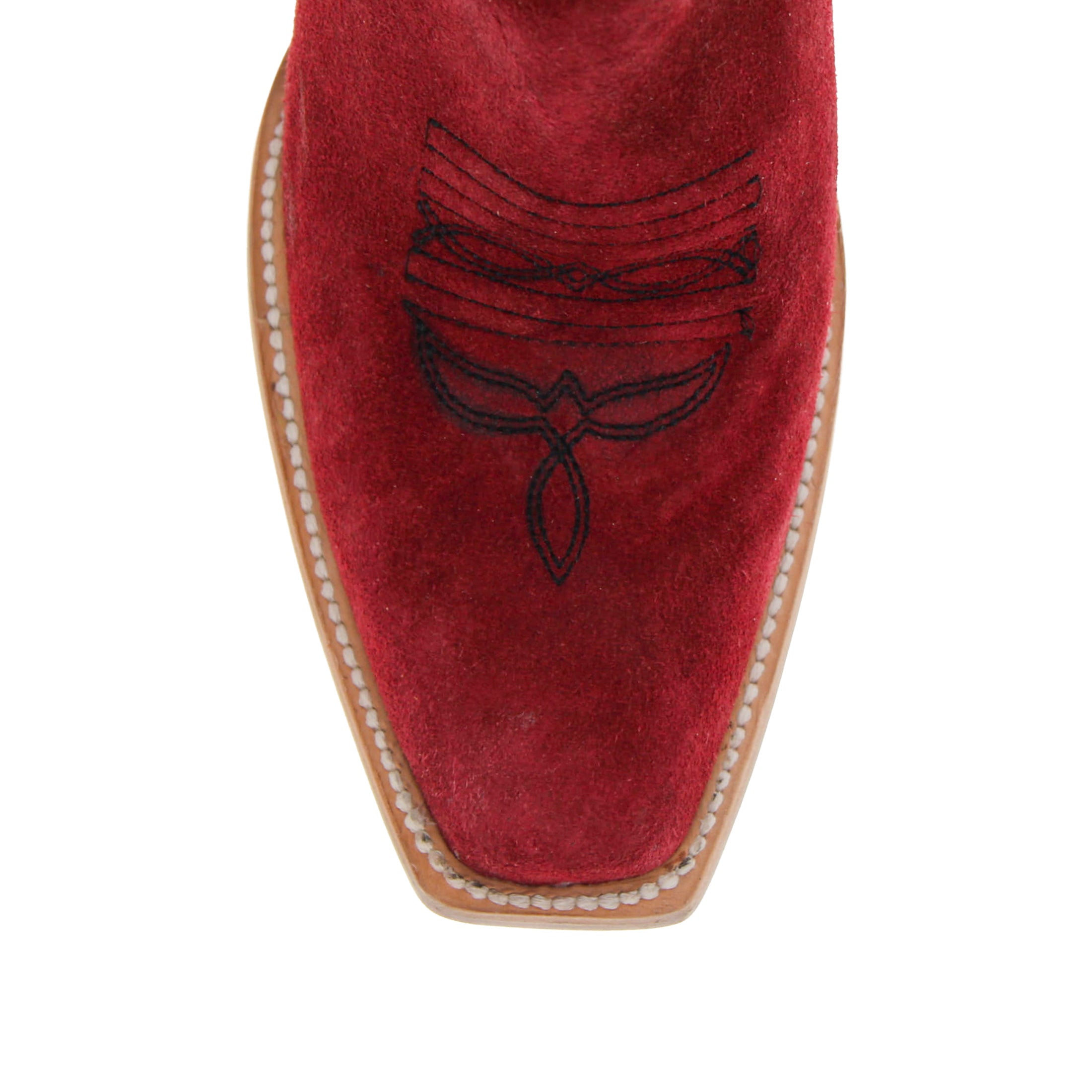 Men's Red Suede Vamp JW Toe Cowboy Boots by Vaccari