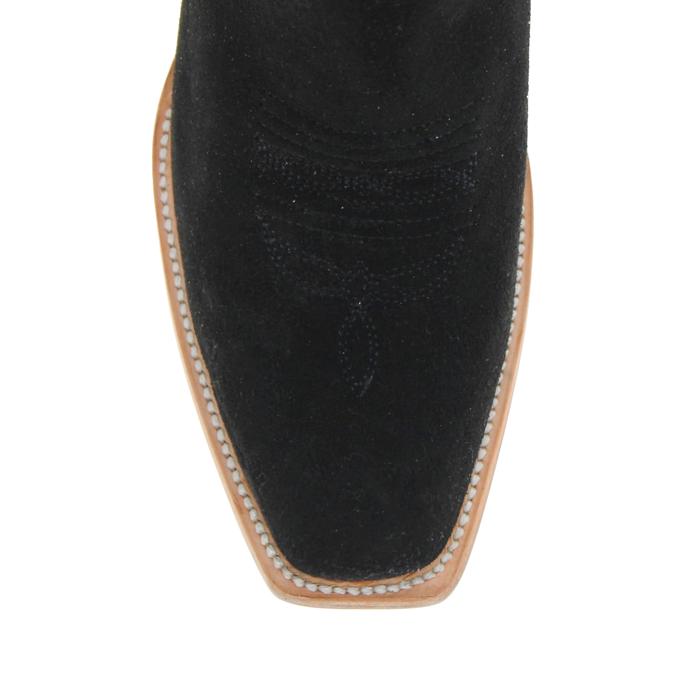 Men's Black Suede Vamp JW Toe Toe Cowboy Boots by Vaccari