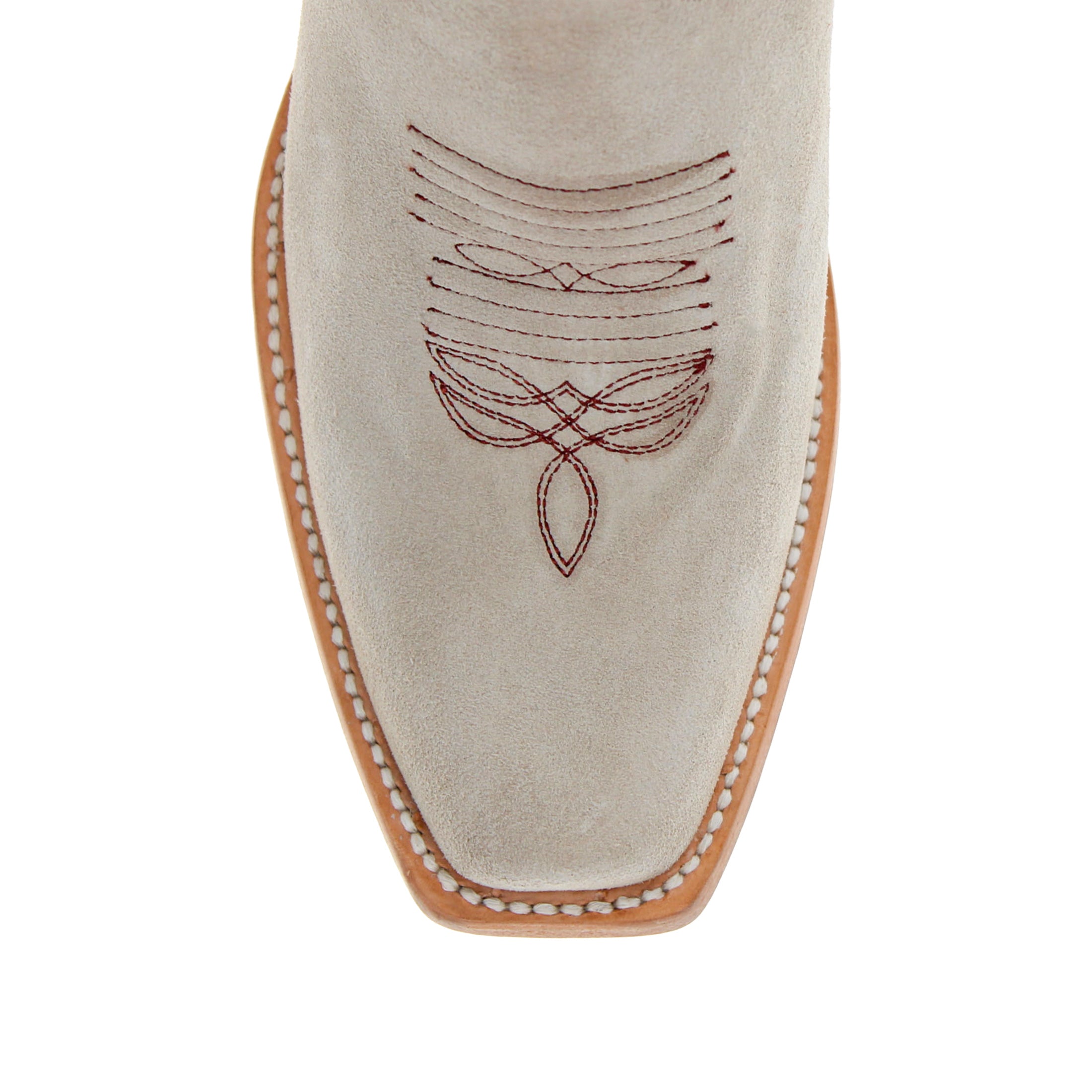 Men's Full Ivory Suede JW Toe Cowboy Boots by Vaccari