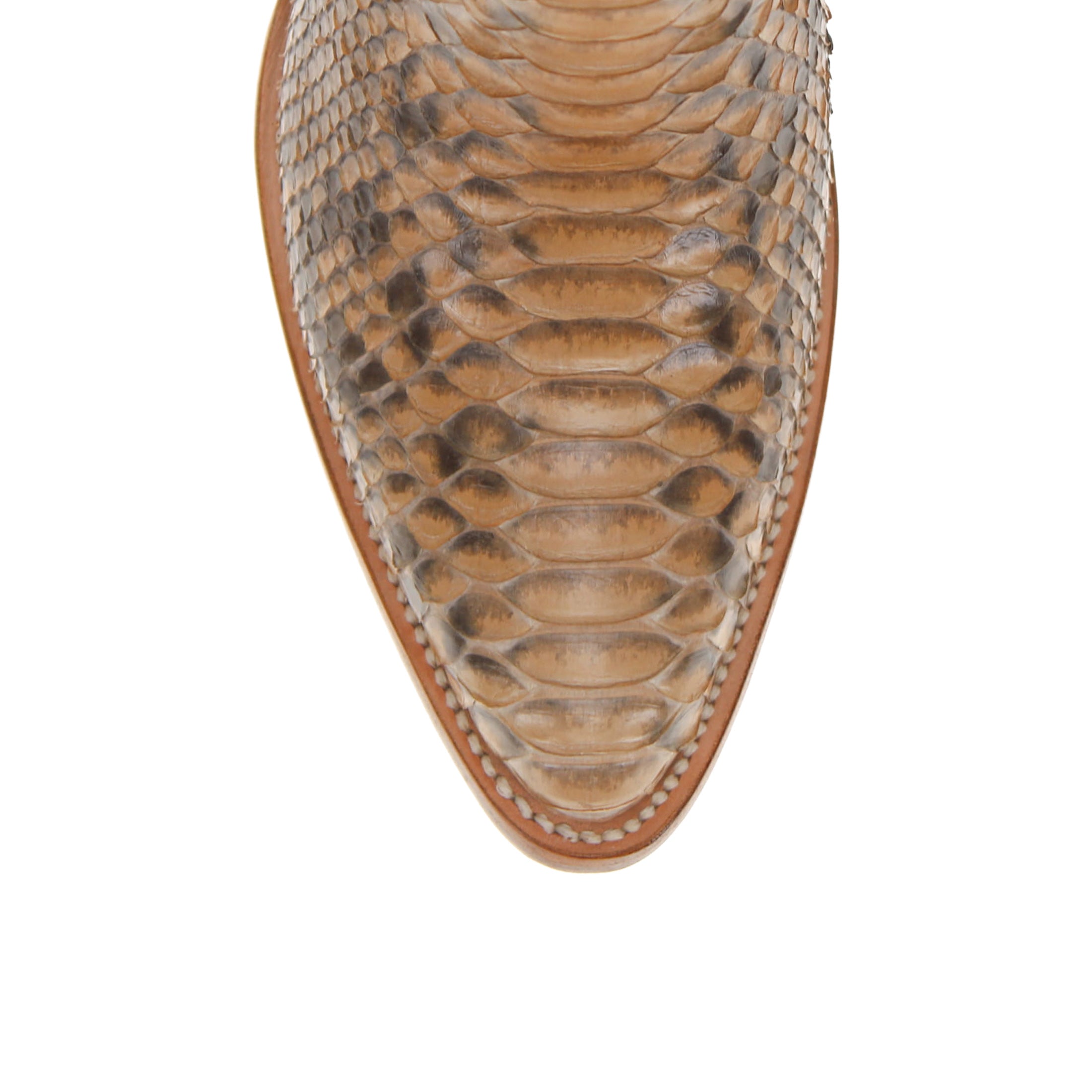 Women's Full Beige Python Pointed Toe Cowgirl Boots Kennedy by Vaccari