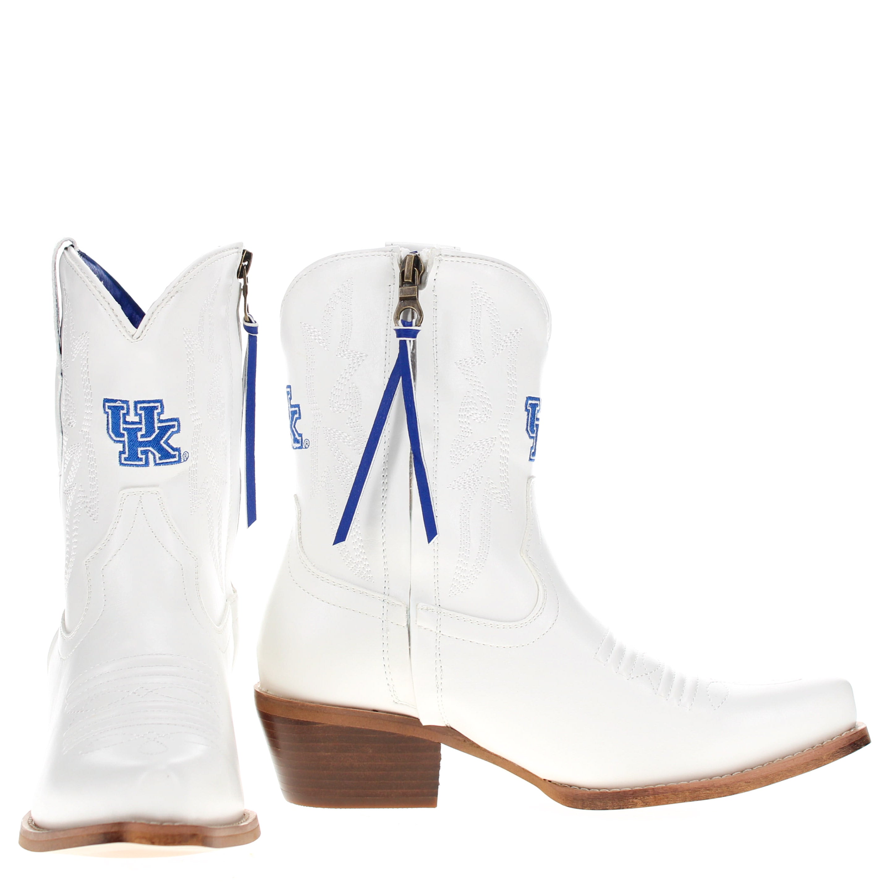 Women's University of Kentucky White Cowgirl Boots with Color Tassel Lynn by V by Vaccari