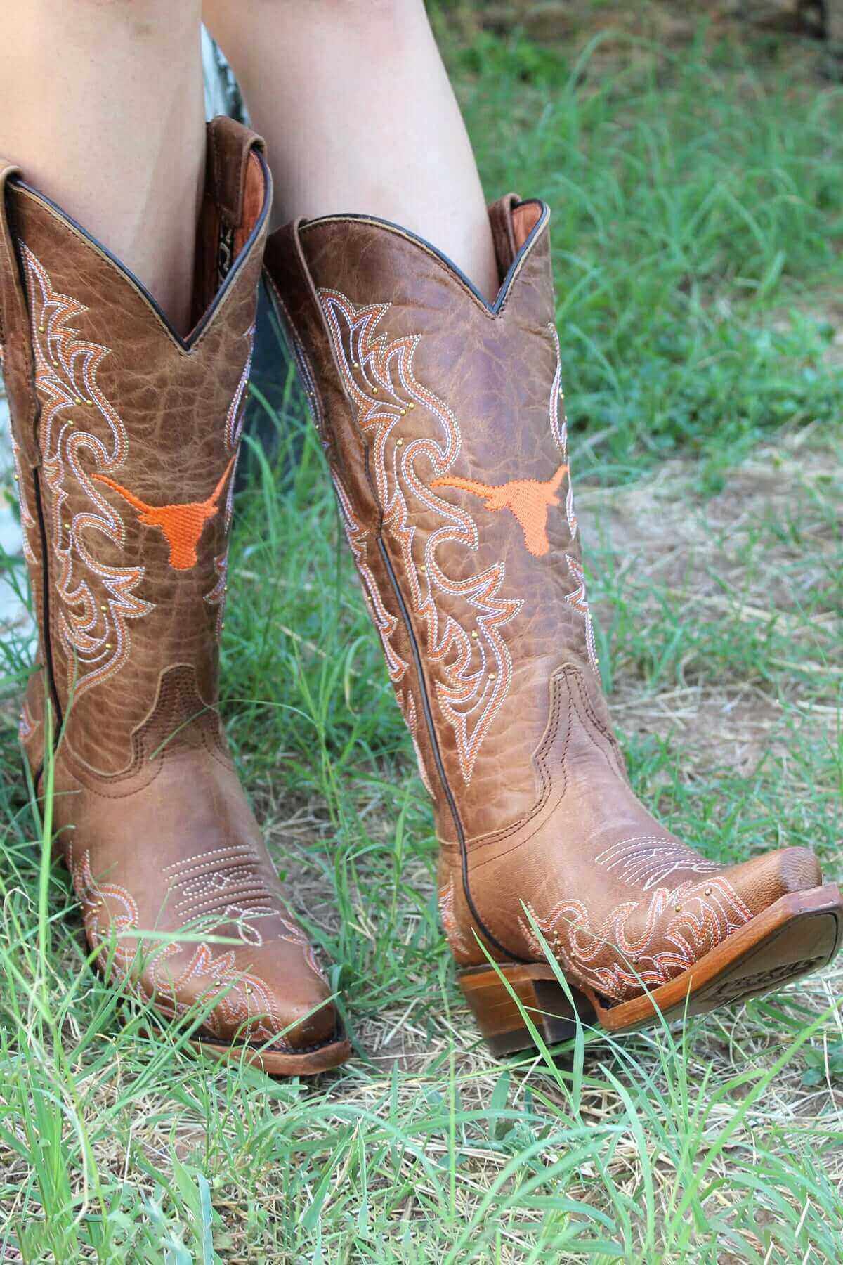 University of Texas Brown Women's Cowgirl Boots Annie by Vaccari University