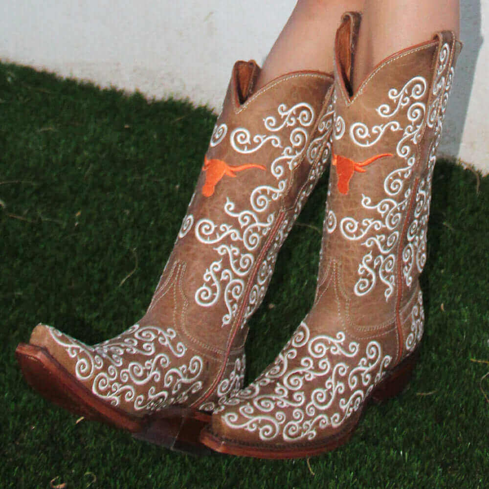 Women's University of Texas Tan Cowgirl Boots Claire by Vaccari University