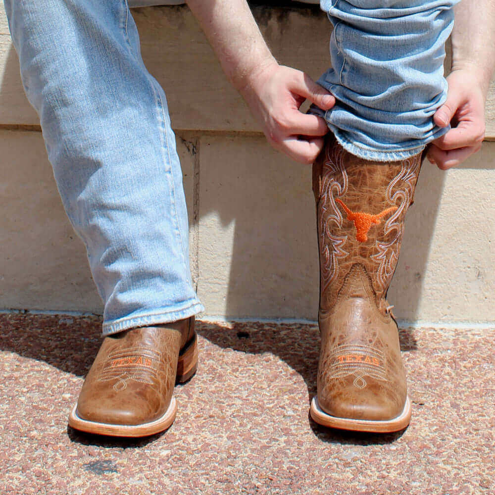 Women's University of Texas Brown Cowboy Boots Luke by Vaccari University
