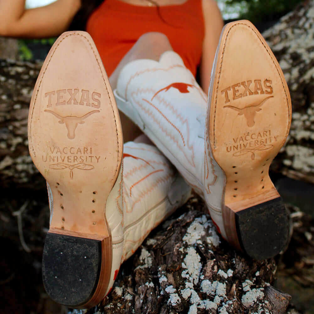 Women's University of Texas Bone Cowgirl Boots Naomi by Vaccari University