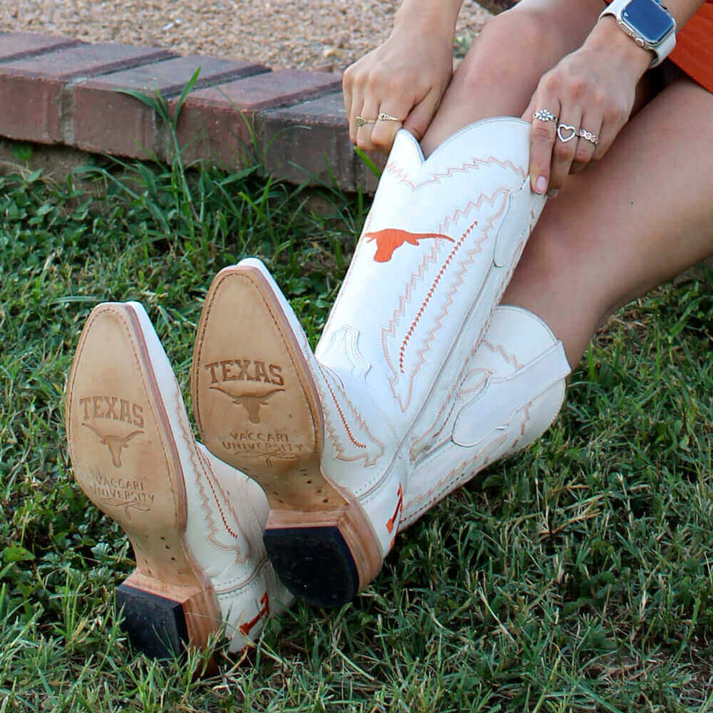 Women's University of Texas Bone Cowgirl Boots Naomi by Vaccari University
