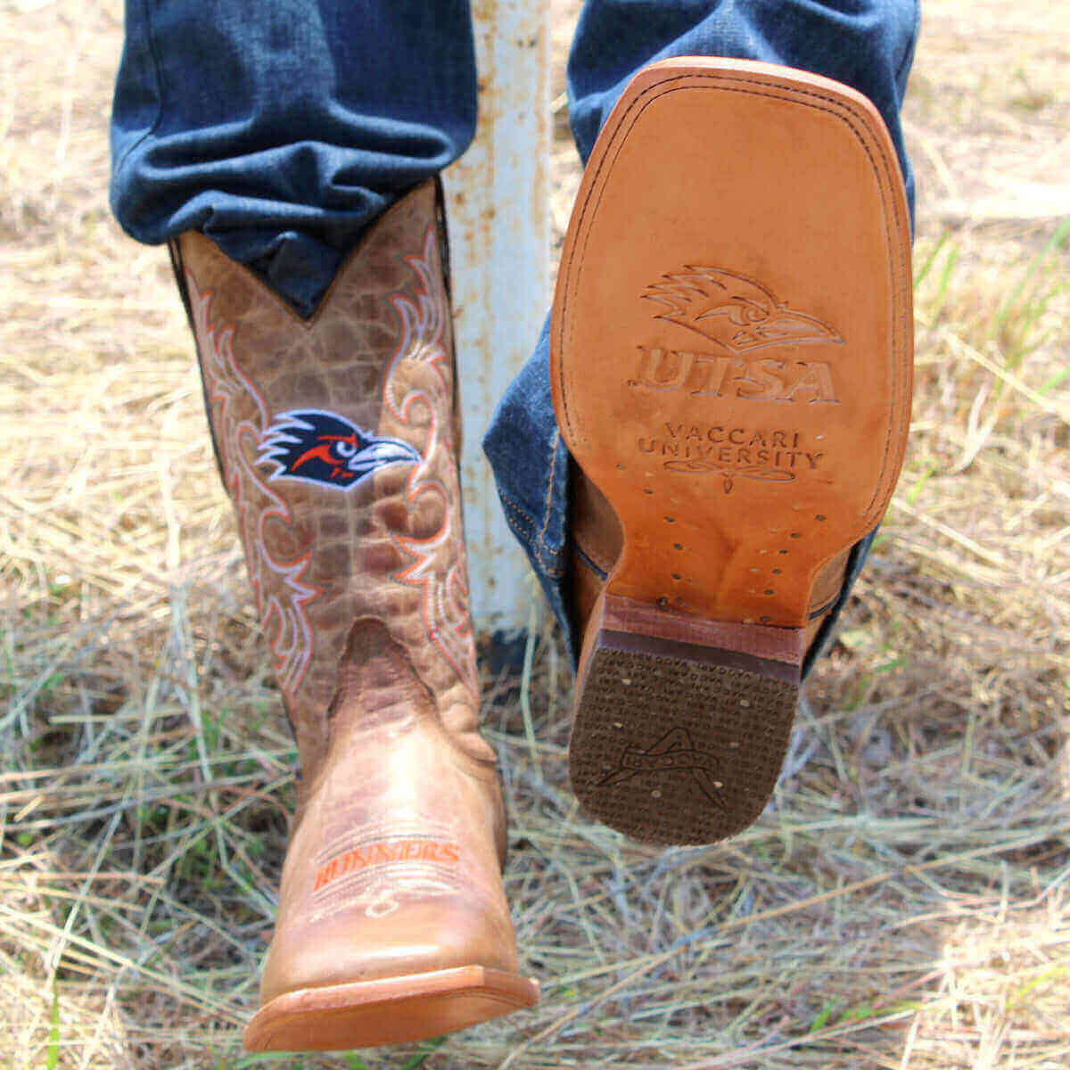Men's UTSA Tan Cowboy Boots Luke by Vaccari University